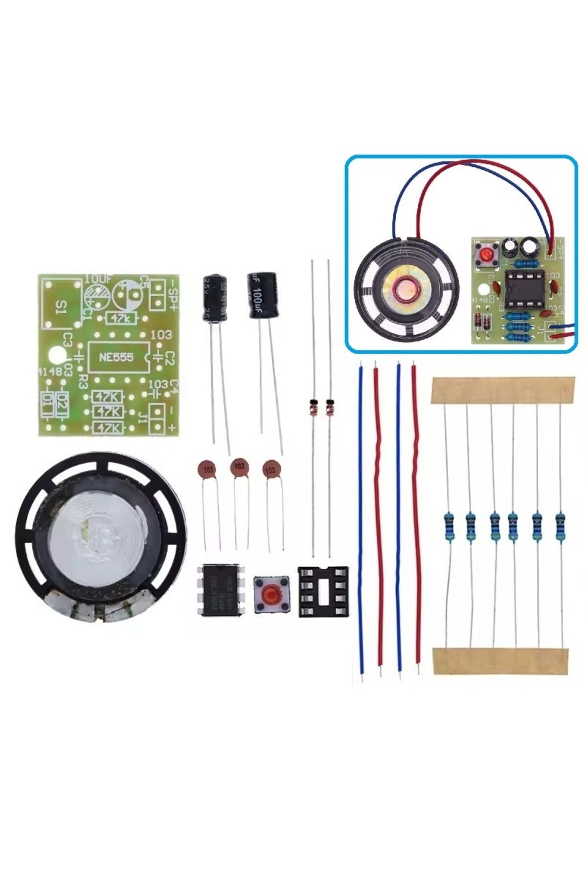 Devre Dünyası DC 5V Ding Dong Kapı Zili NE555 Hobi Devresi DIY Lehimleme Kiti - Demonte(Montesiz)