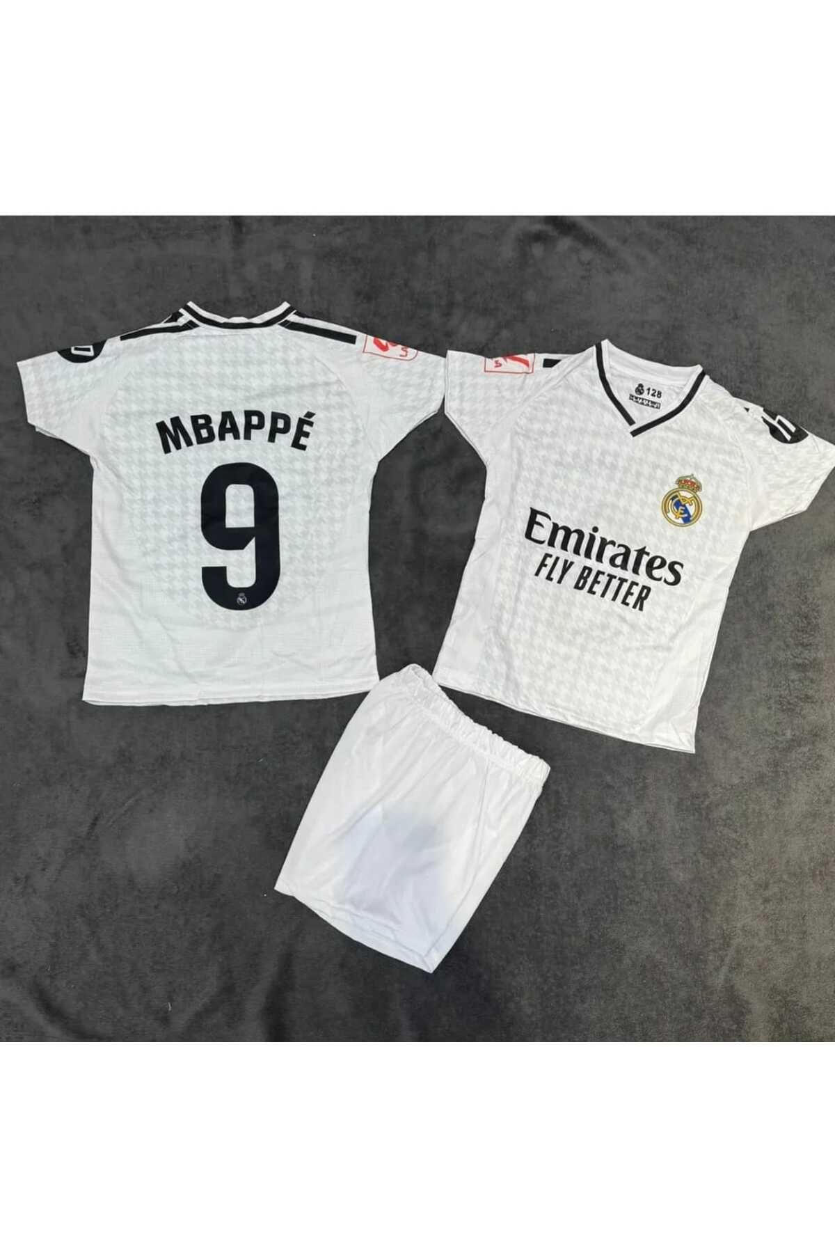 yenteks REAL MADRİD MBAPPE YENİ SEZON BEYAZ ÇOCUK FORMASI 2 PARÇA FORMA VE ŞORT