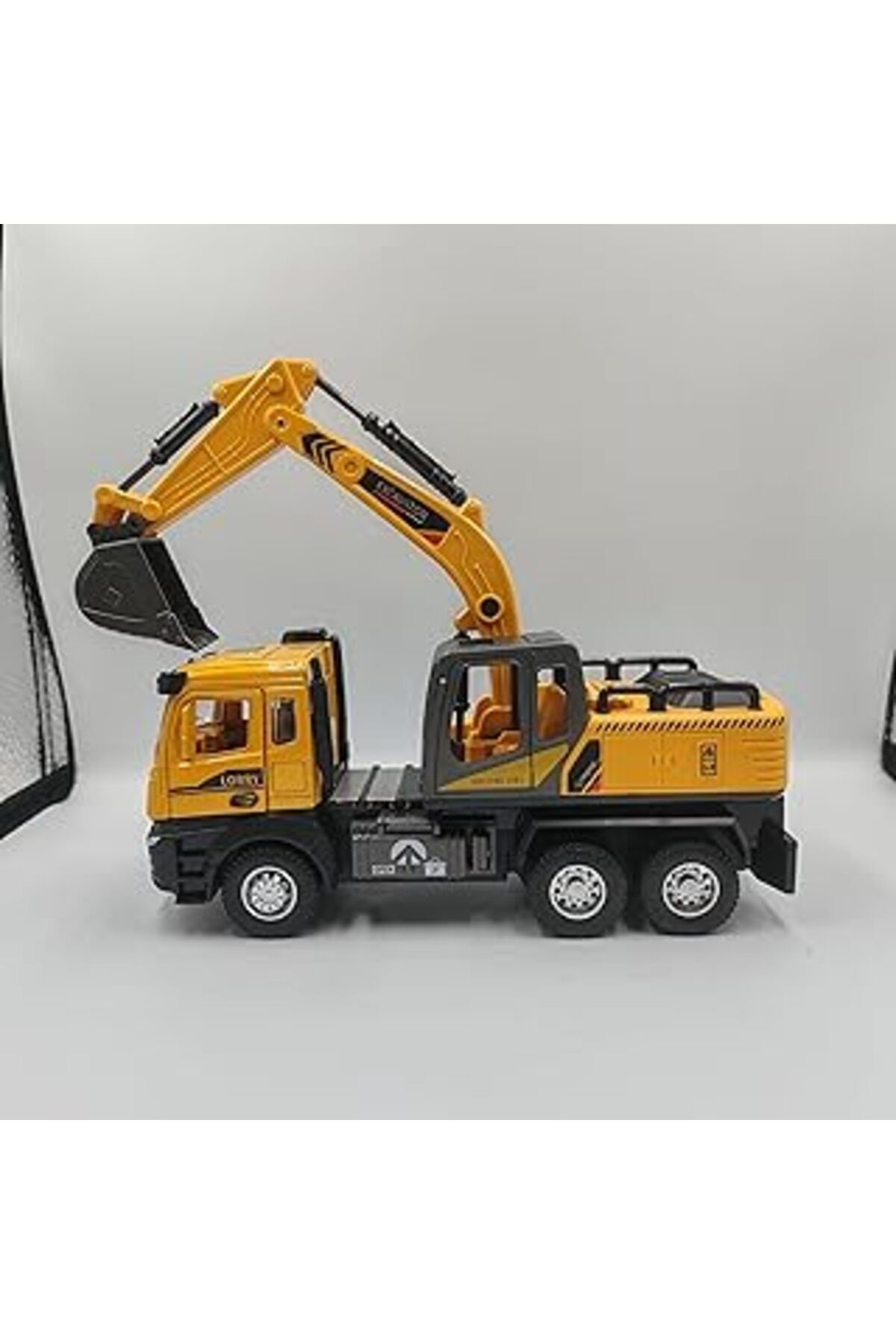 Mu Art Ahşap Oyuncak Metal Kasa Sesli Ve Işıklı Çek Bırak İnşaat Araçları Serisi Kule Vinç Kepçe 30 Cm (Kepçe)