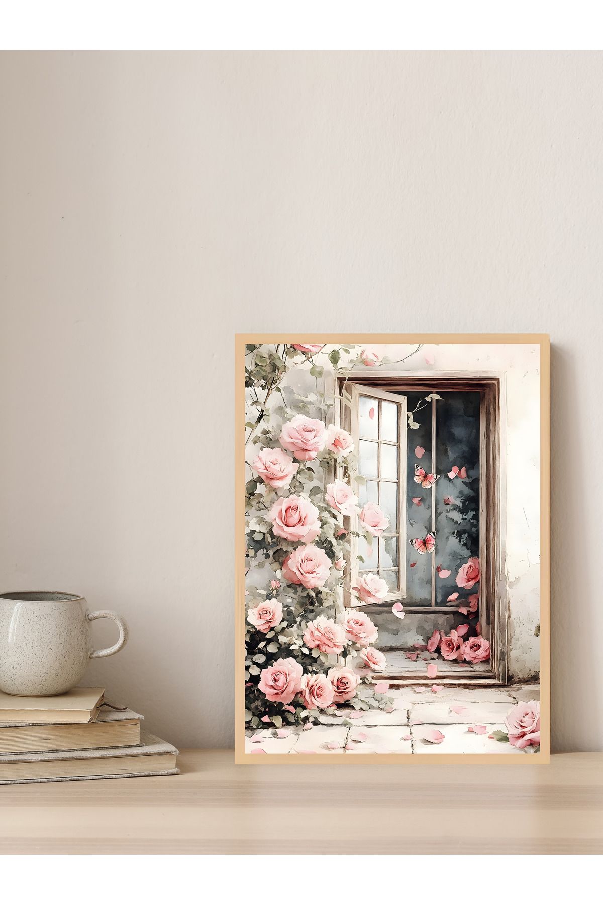 Tuba Decor Tek parça Ahşap Çerçeve Görünümlü MDF Tablo