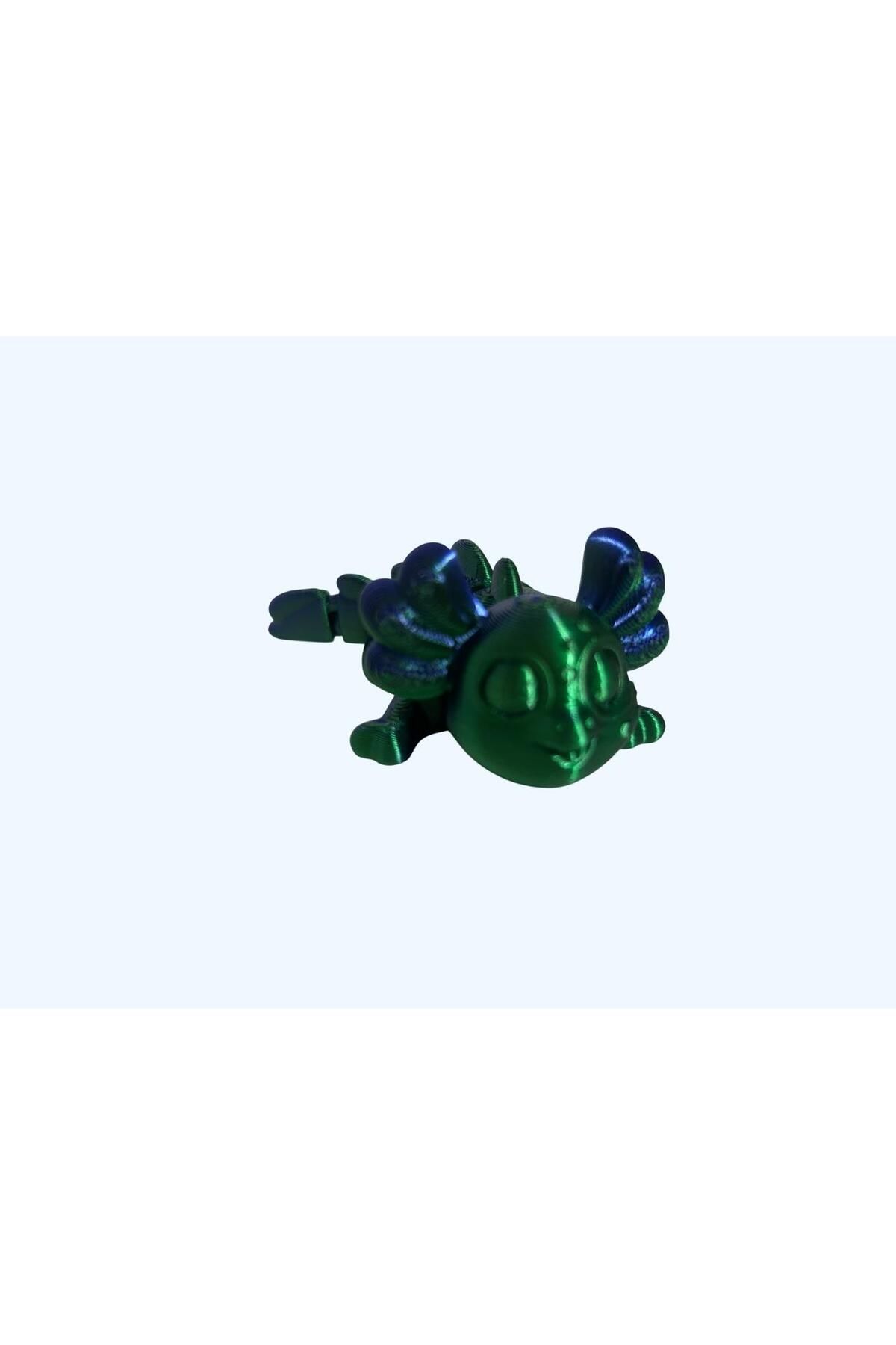 OEMPLUS Kıpır kıpır Hareketli Mini Axolotl Figürü – Mavi Yeşil Parlak Silk-Eğlenceli Masa Oyuncağı