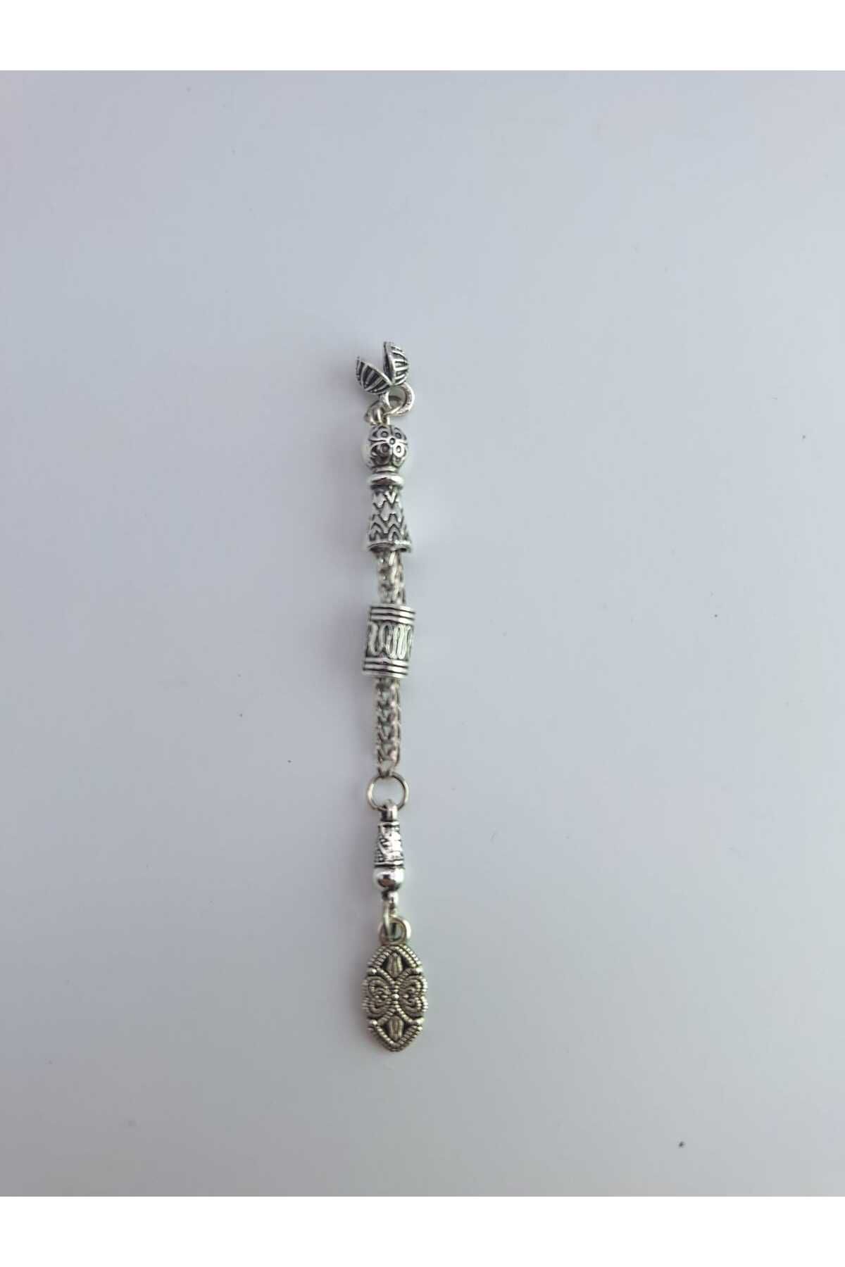 QELA COLLECTION Tesbih Ucu Metal 5 Adet Püskül – Dayanıklı Zamak Döküm – Gümüş Görünümlü Püskül