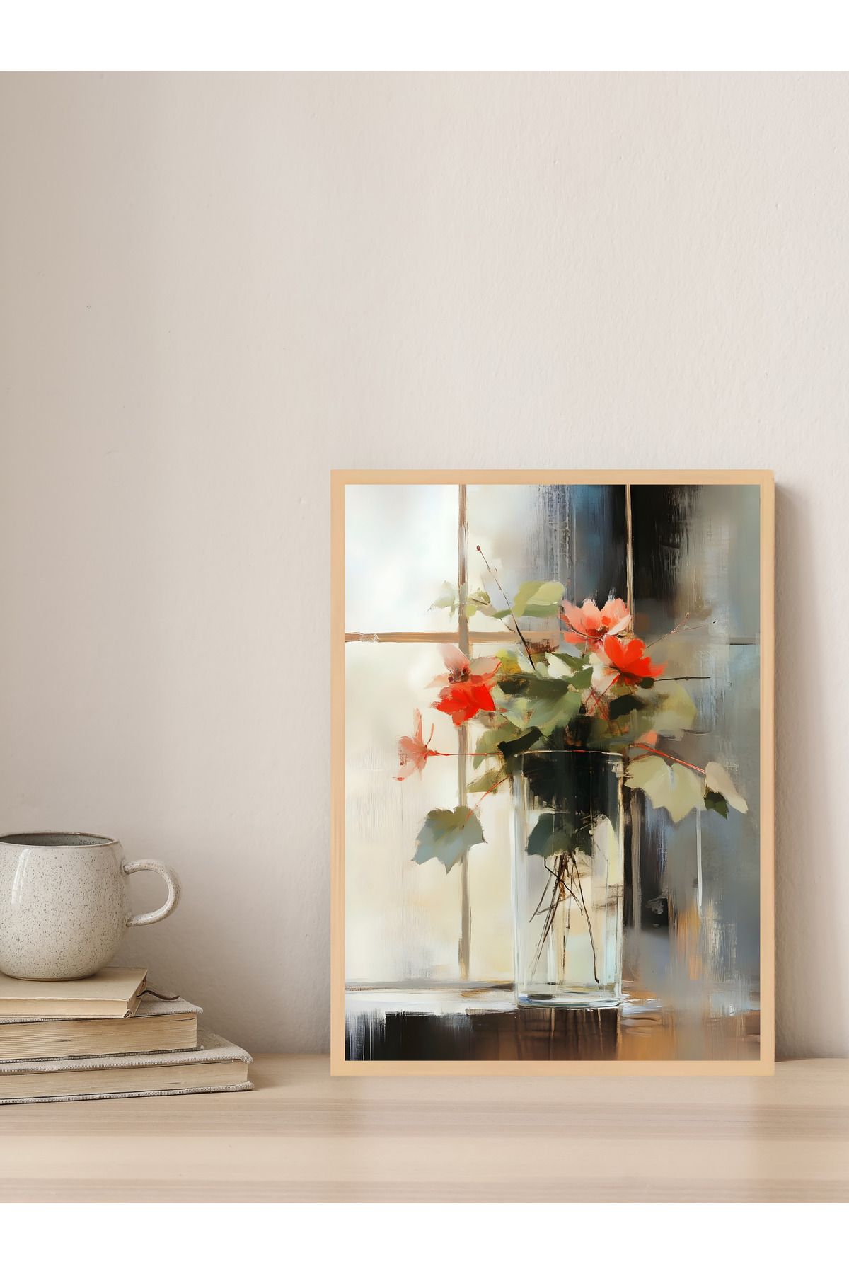 Tuba Decor Tek parça Ahşap Çerçeve Görünümlü MDF Tablo