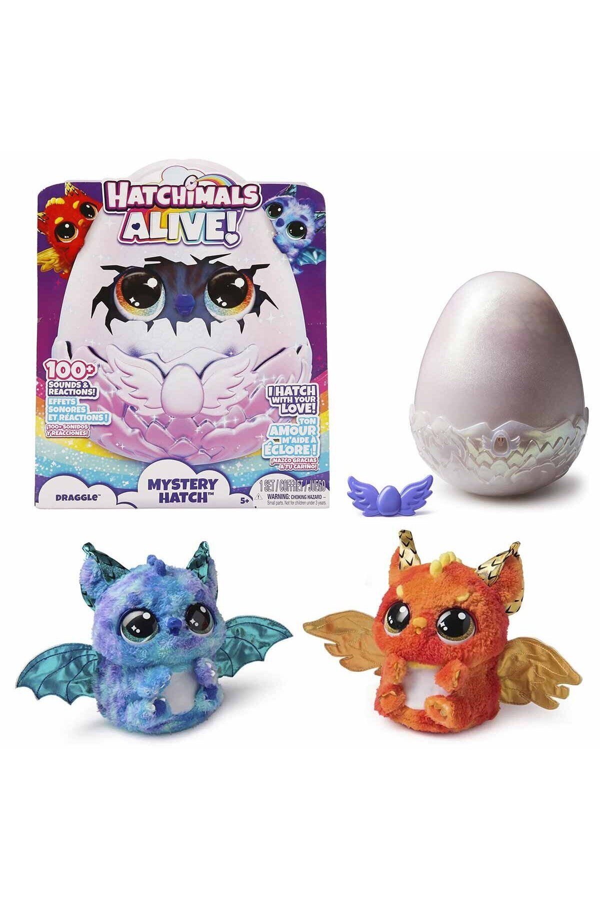 Sunman 69282 SUN- Sesli ve Işıklı Hatchimals Alive Mystery Hatch Draggle İnteraktif Peluş Sürpriz Yumurta