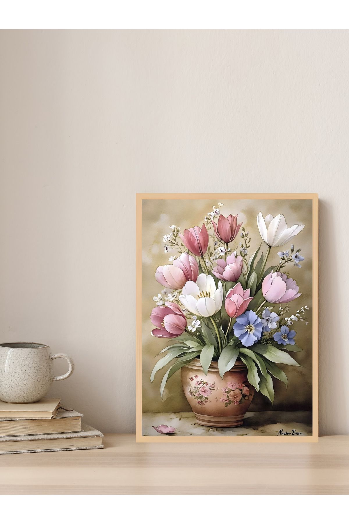 Tuba Decor Tek parça Ahşap Çerçeve Görünümlü MDF Tablo
