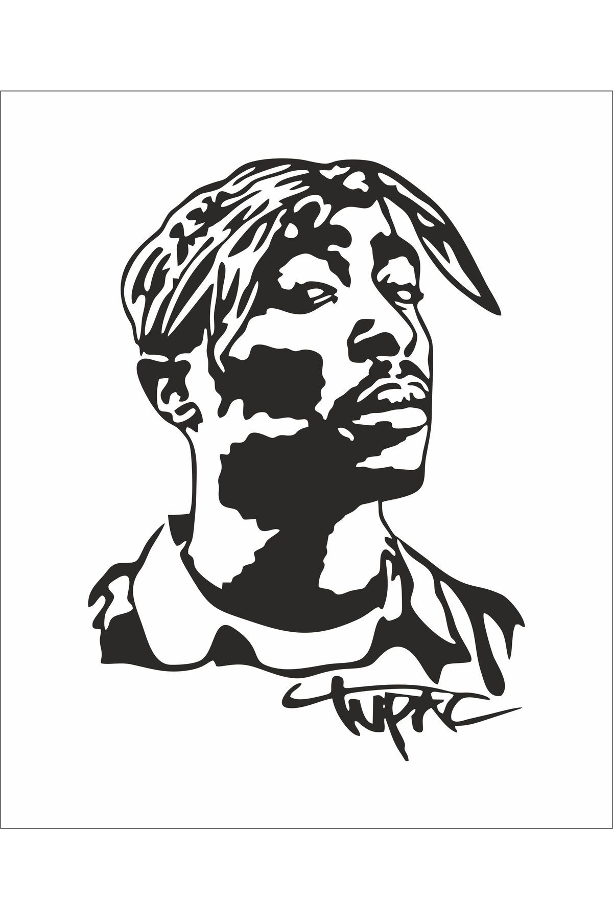 hediyenebak Tupac Araç, Araba, Oto, Motorsiklet, Kask, Laptop, Cam Sticker 20x14,5 cm