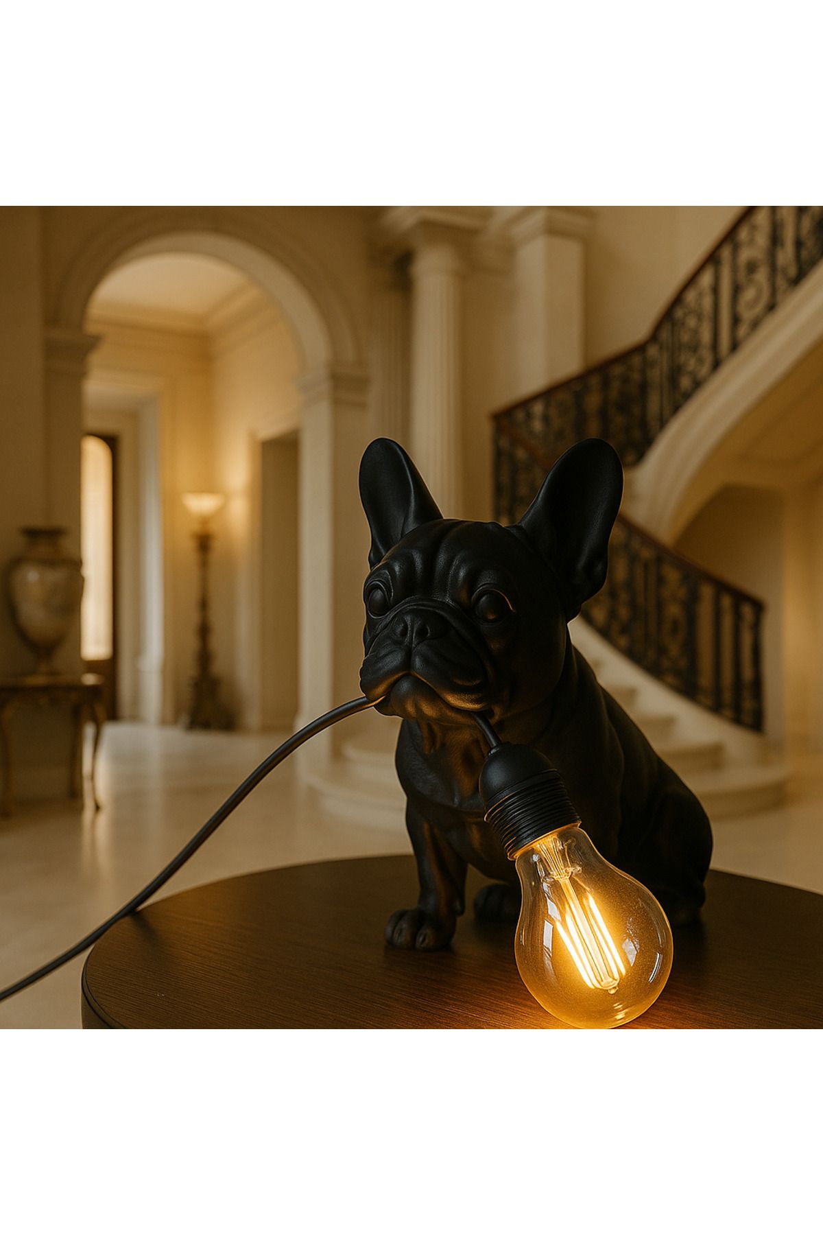 3dlab French Bulldog Köpek Figürlü Masa Lambası – Modern Dekoratif Aydınlatma | Lüks Tasarım Obje