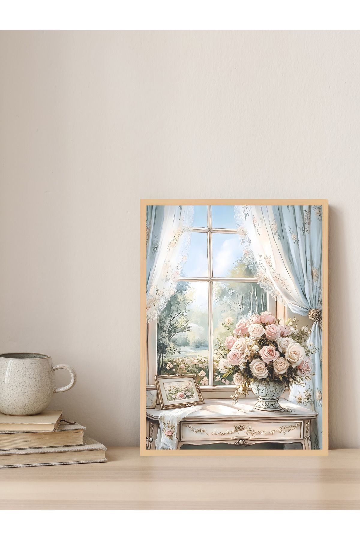Tuba Decor Tek parça Ahşap Çerçeve Görünümlü MDF Tablo