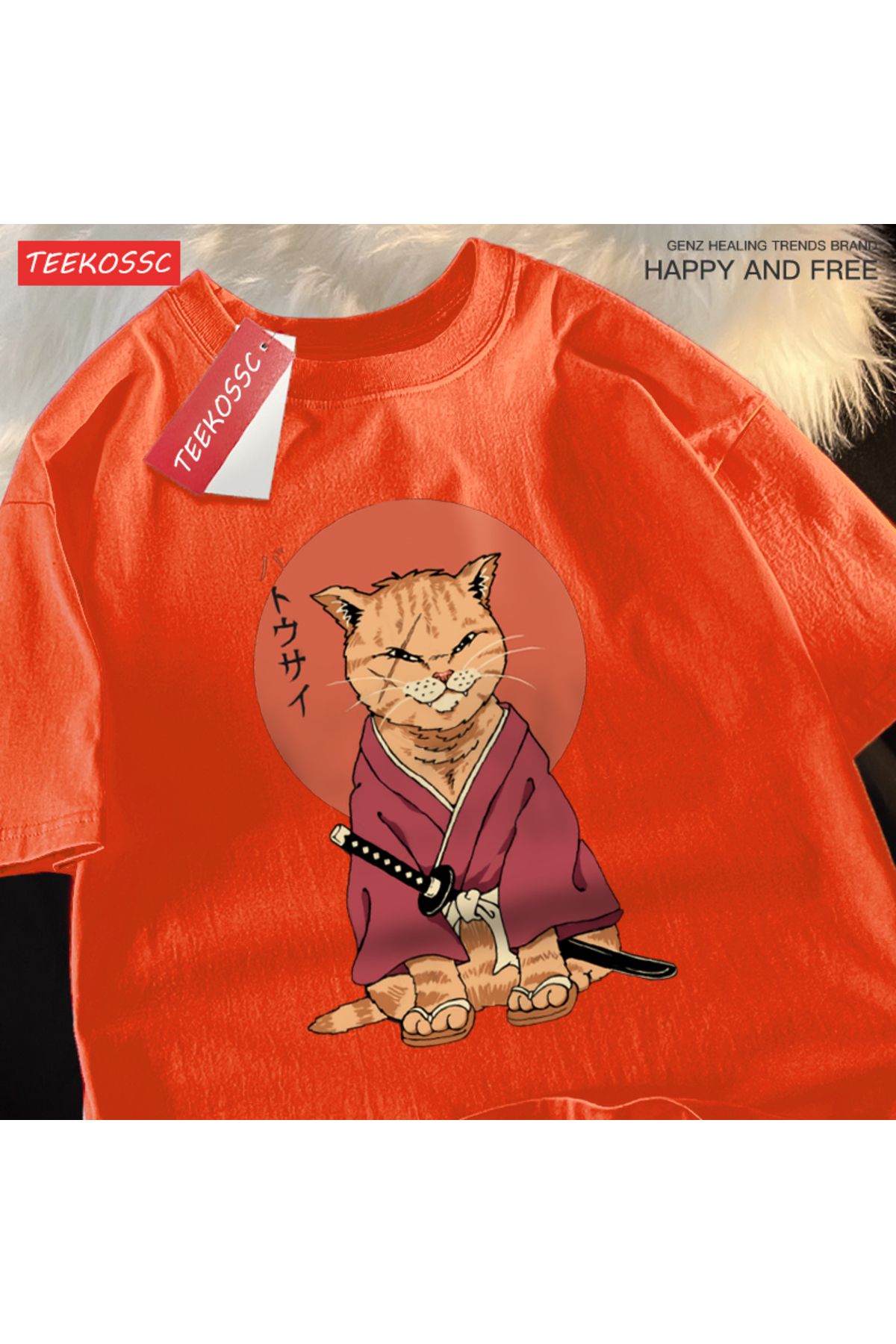 StartMore Y2k Vintage Tişört Tee Japon Harajuku skar bıçak kedi