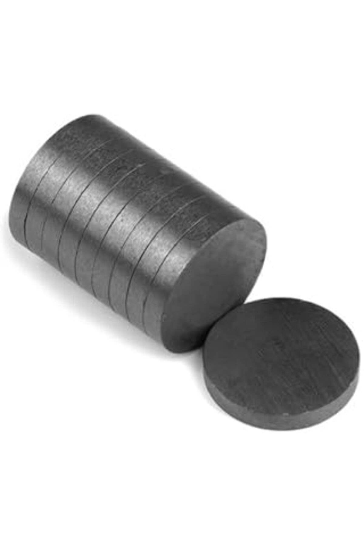 Qedii Hdg Yuvarlak Ferrit Oksit Siyah Kömür Mıknatıs Magnet 18X3 Mm 100 Adet