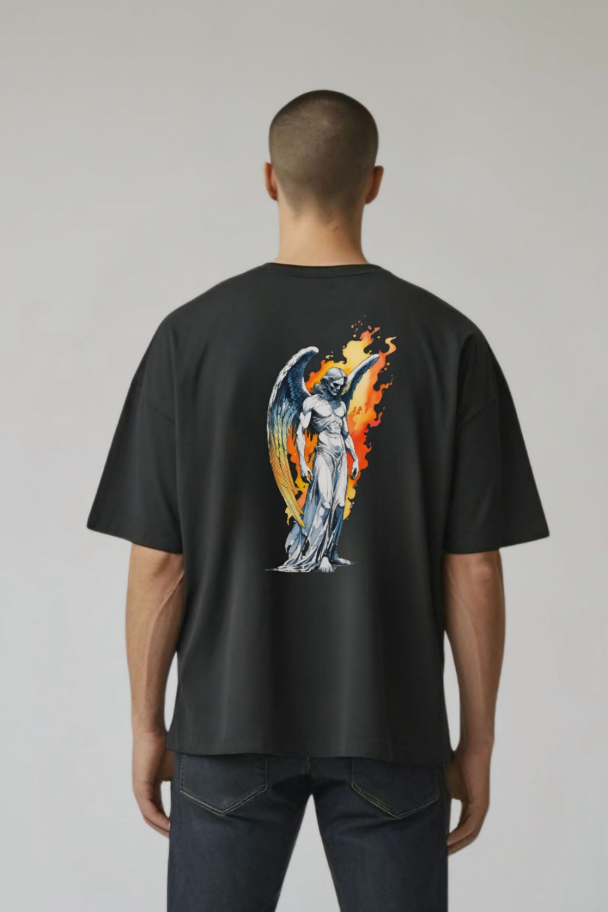 Butik Angel of Death Oversize Pamuklu Tshirt– Ölüm Meleği Özel Tasarım