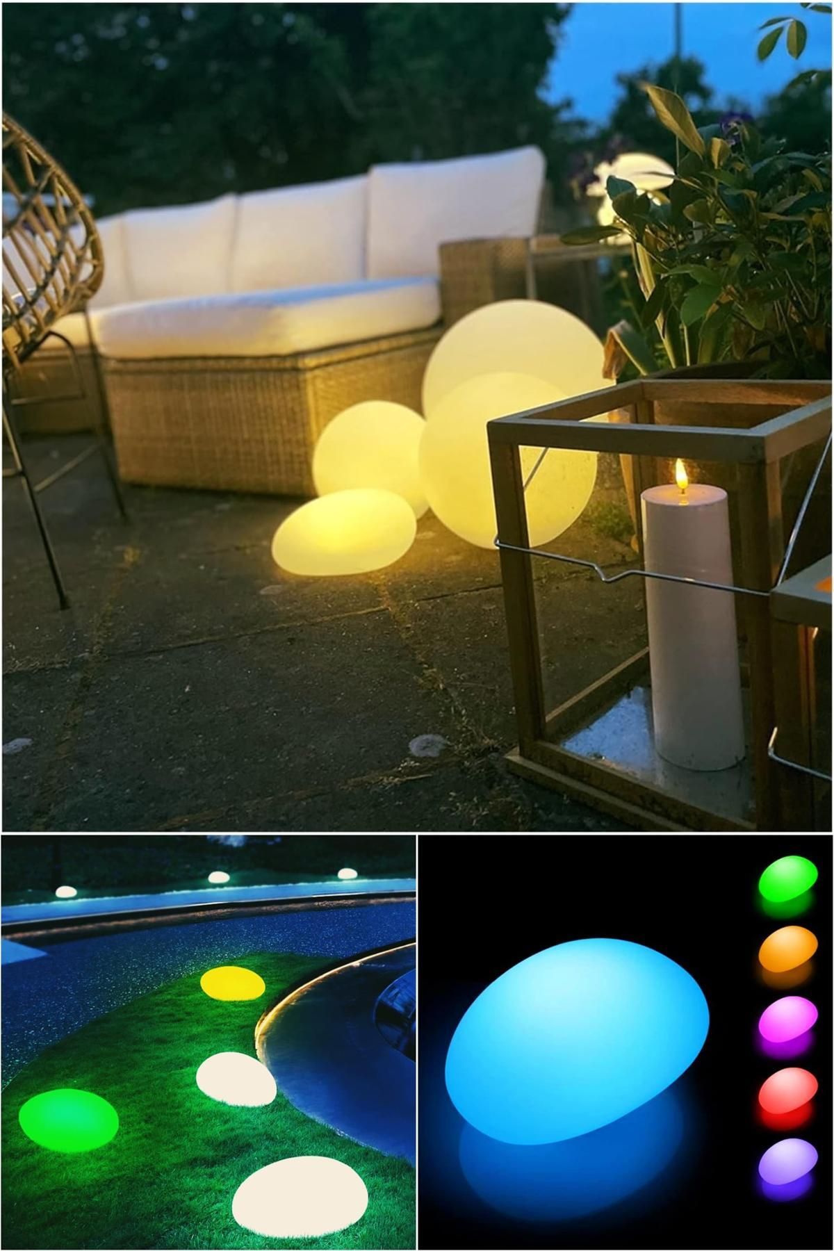 Midday 🔹 4 Adet Su Geçirmez Solar LED Bahçe Lambası – Estetik Taş Tasarımı ile Geceye Sihirli Dokunuş