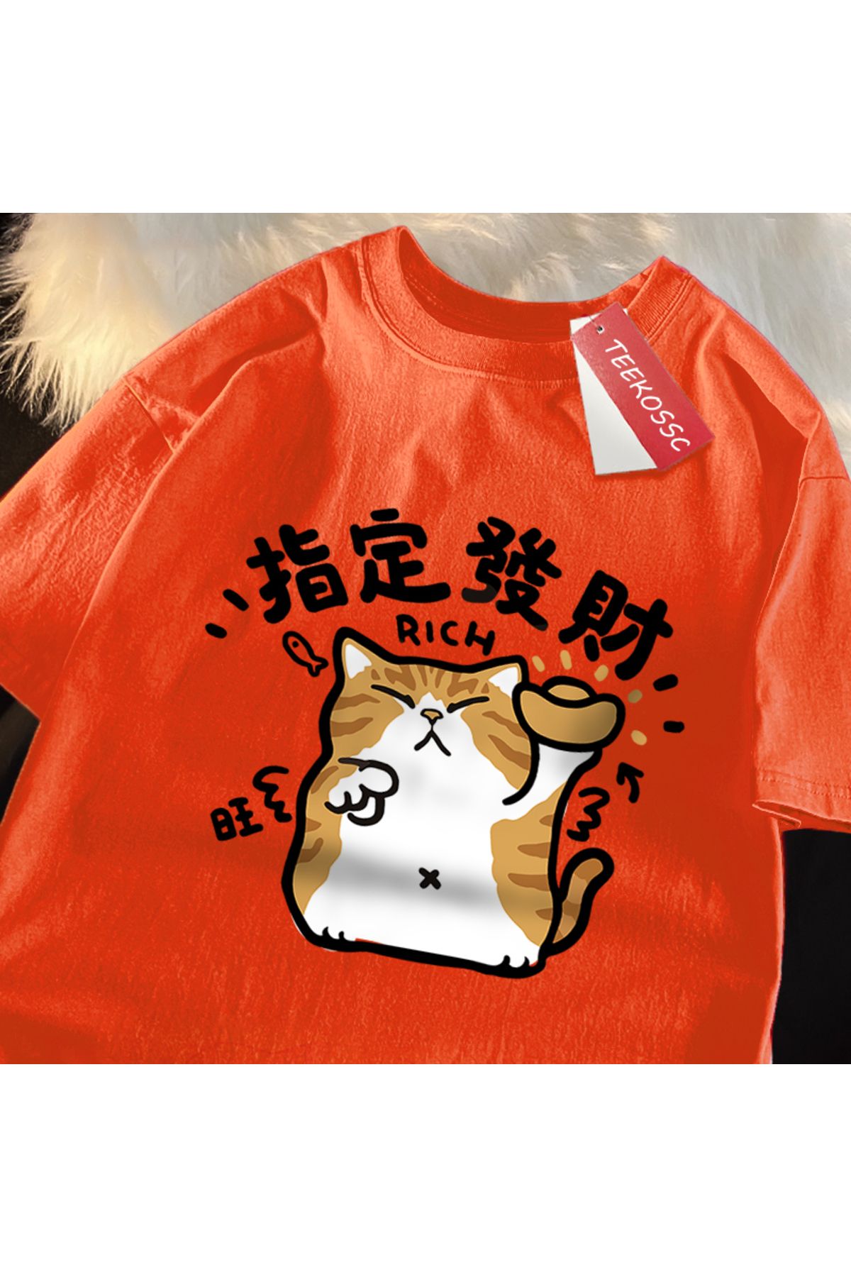 StartMore Y2k Vintage Tişört Tee Belirlenmiş servet eğlenceli kedi japon tarzı