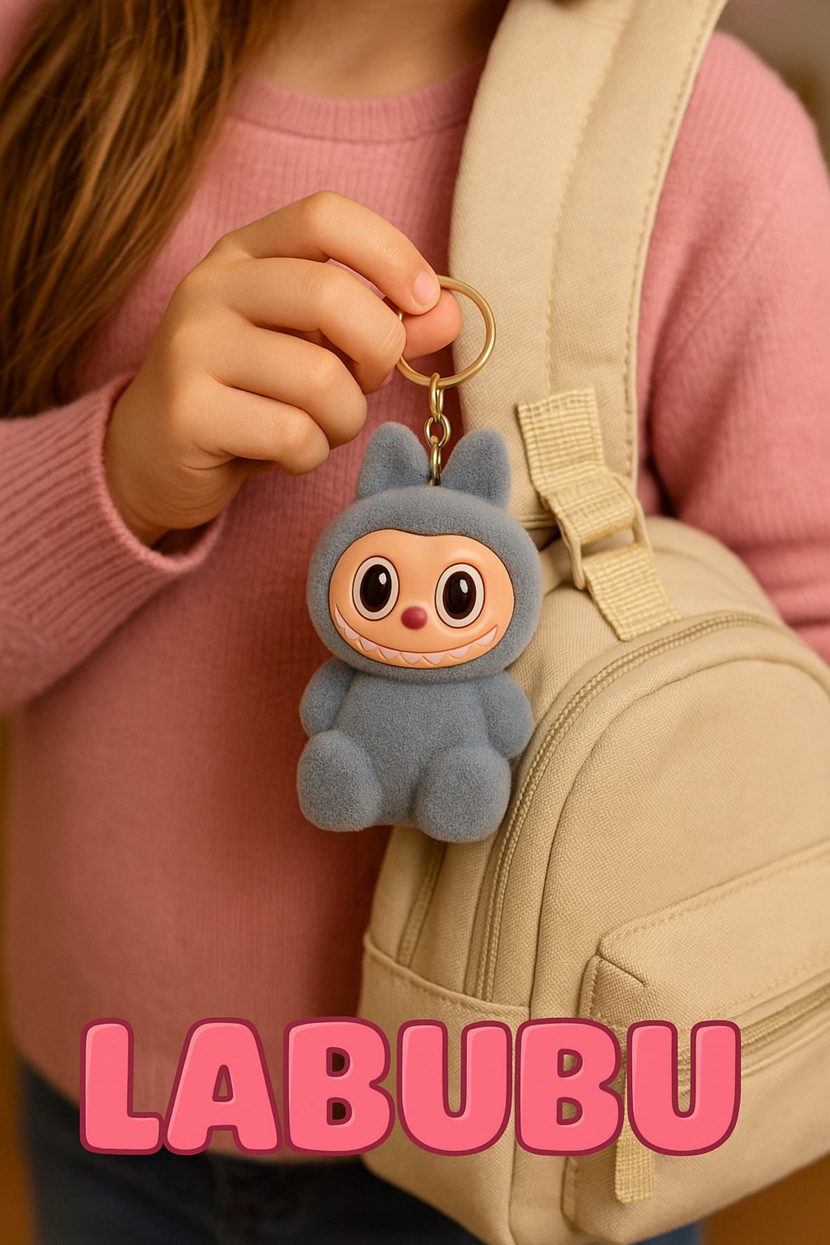 TOYFEST Labubu Peluş Anahtarlık Çanta Şüsü - MODEL 2 - Mavi