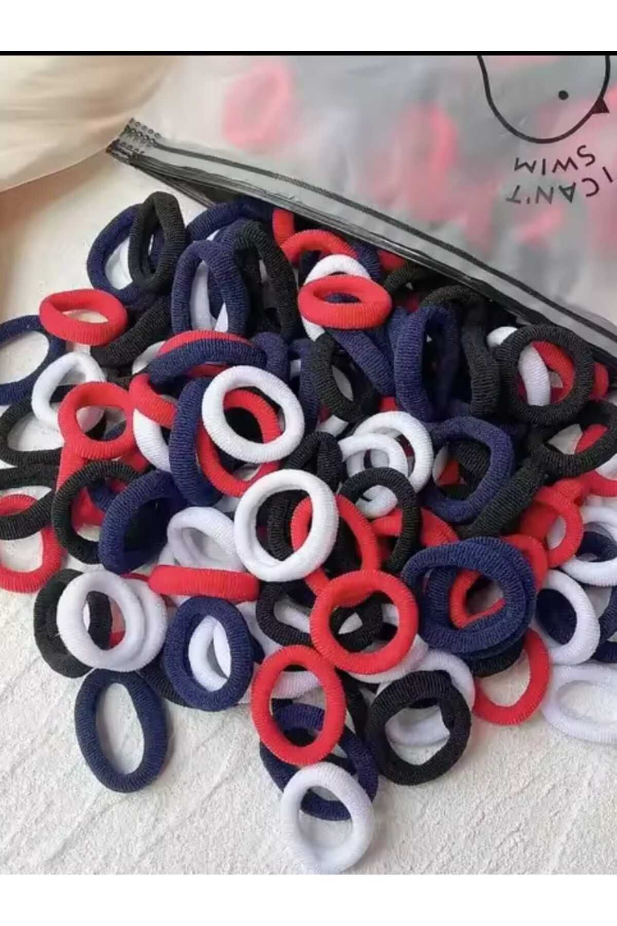 Eva Rose 100 Adet Çantalı lastik toka küçük lastik toka küçük toka minik toka çocuk tokası bebek tokası