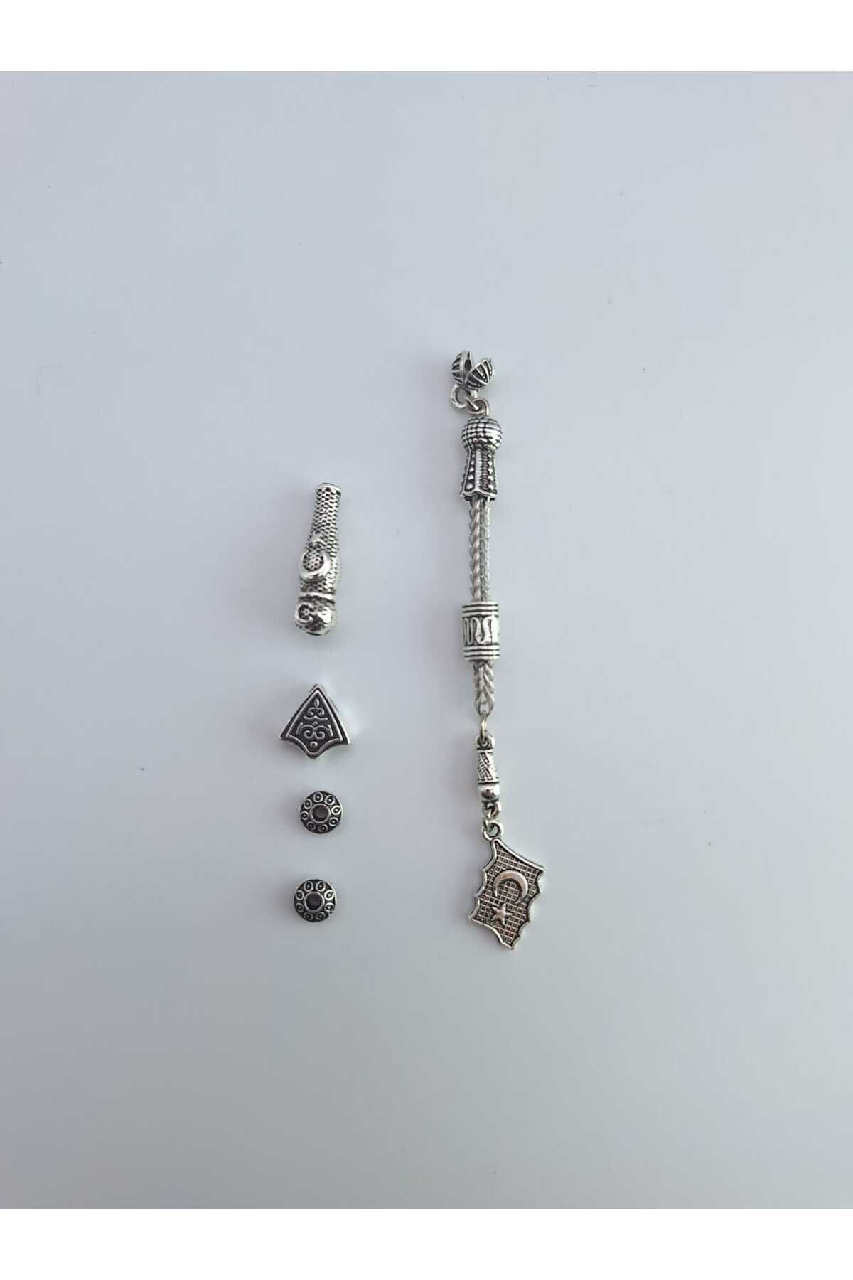 QELA COLLECTION Tesbih Püskül Yapım Tamir Seti 5 Adet Tesbih Yapabilirsiniz Kehribar Kuka Tesbih Tamir