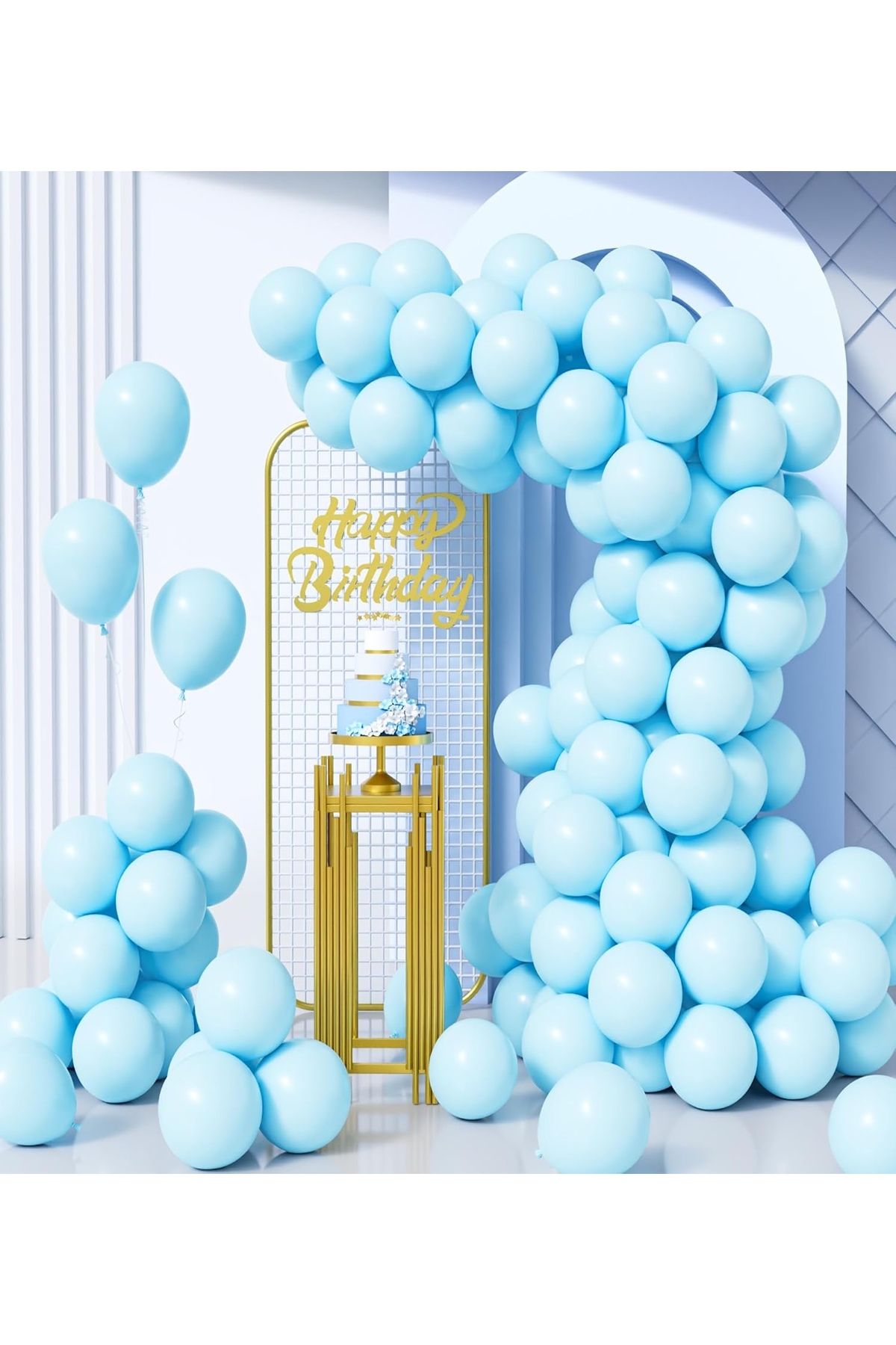 Mack PLUS 10’lu Açık Mavi Pastel Balon Seti – 12 inç | Yumuşak ve Ferah Parti Balonları