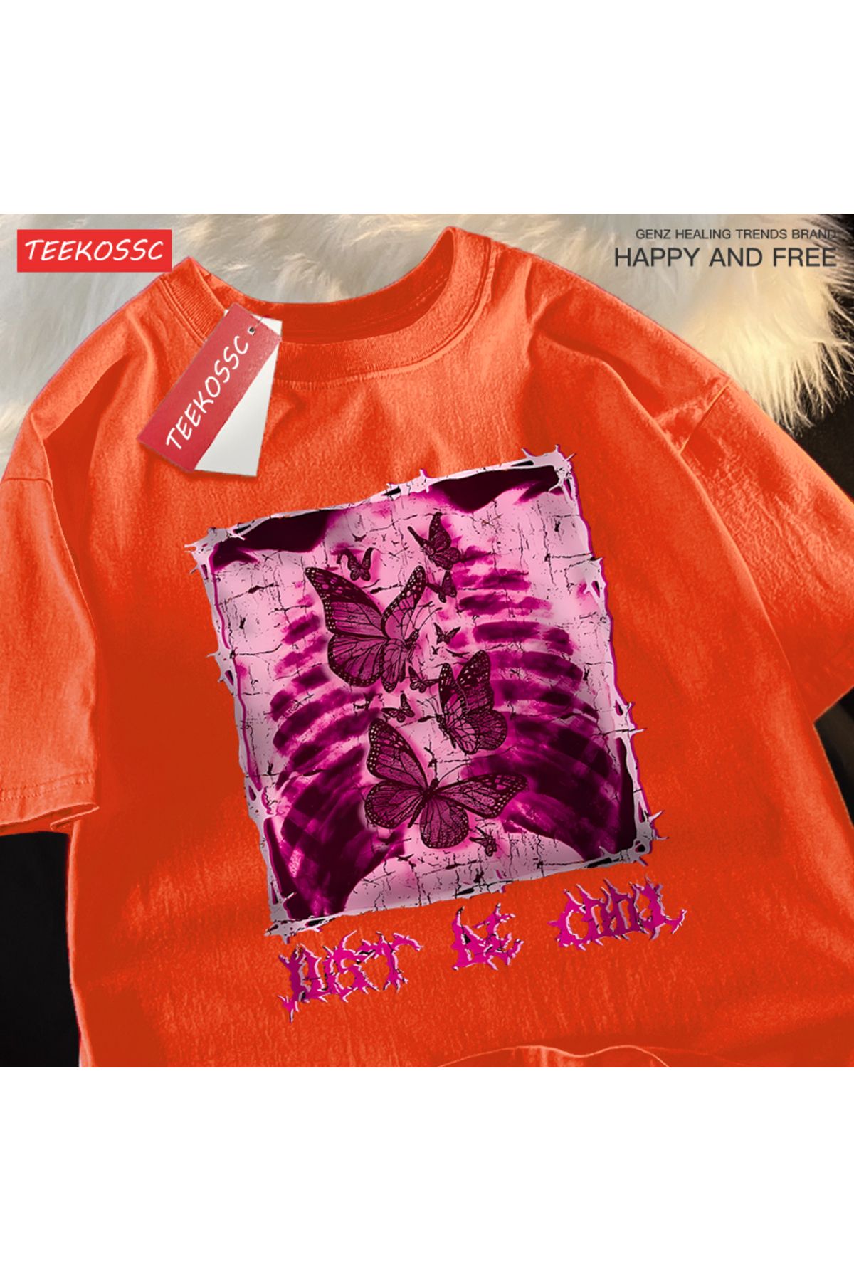 StartMore Y2k Vintage Tişört Tee Benim göbek kelebekler dolu