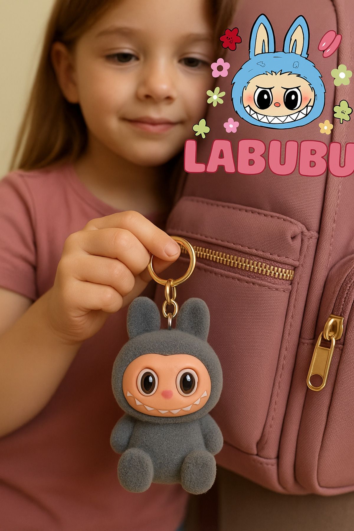 TOYFEST Labubu Peluş Anahtarlık Çanta Şüsü - MODEL 2 - Lacivert