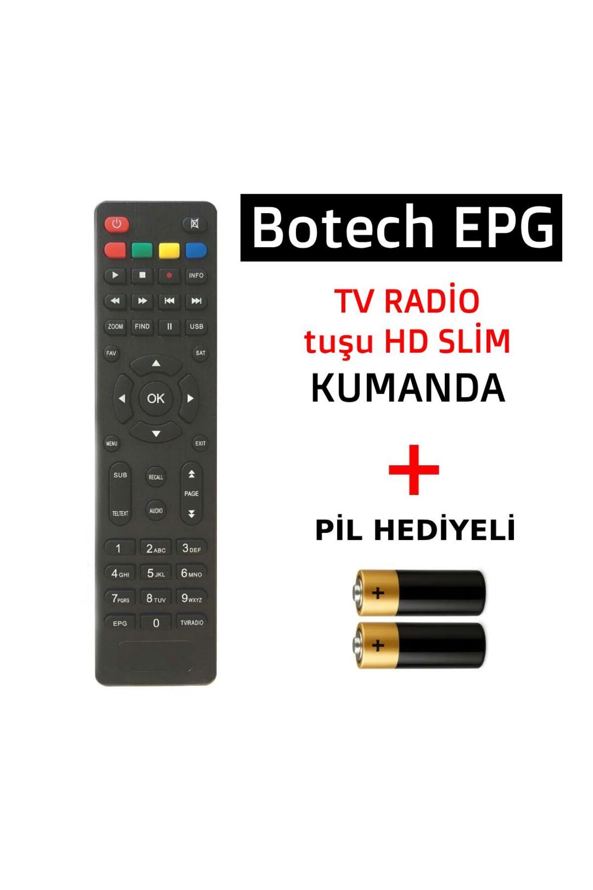 Suntel Botech EPG Tv radio tuşlu HD uydu alıcı kumanda