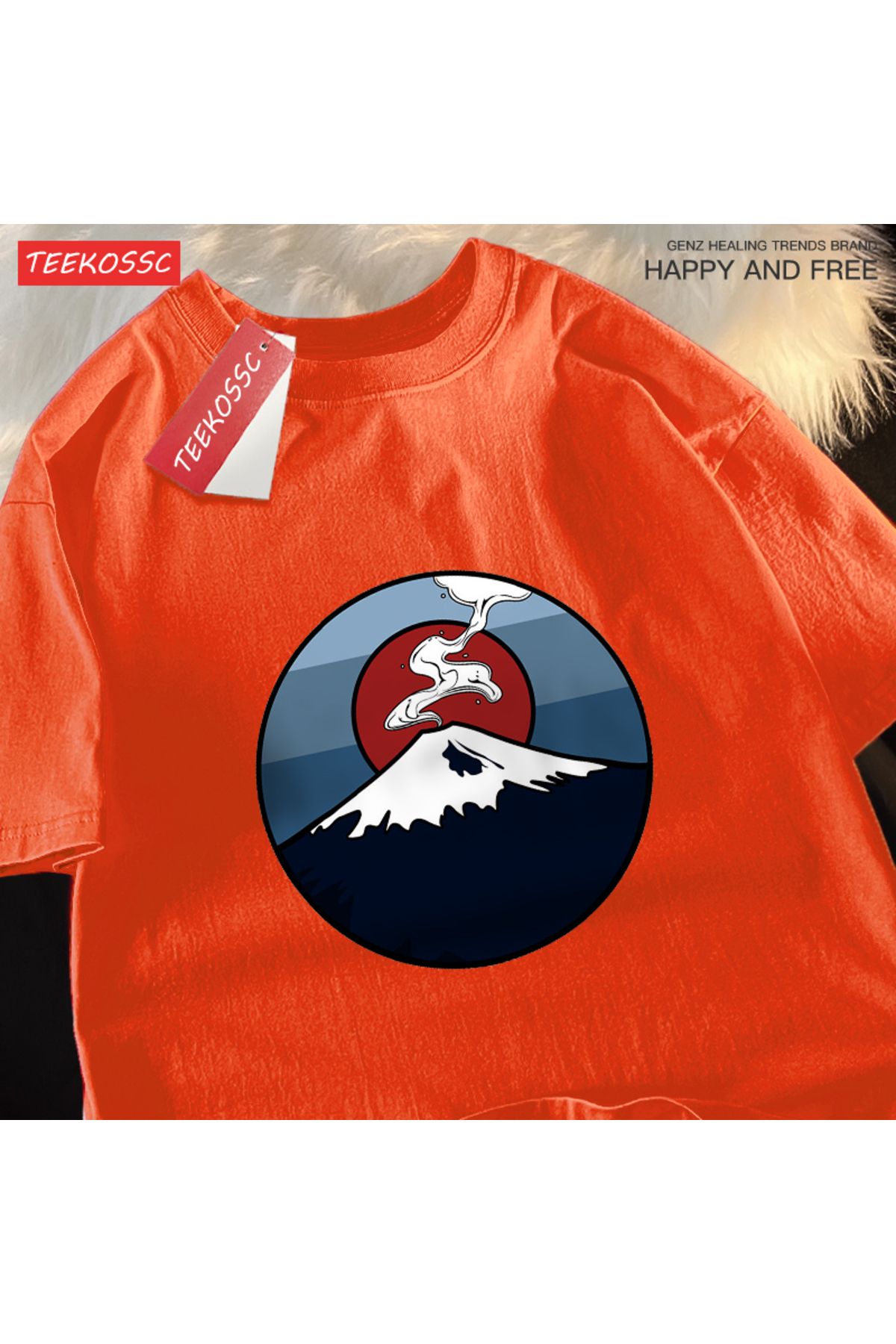 StartMore Y2k Vintage Tişört Tee Dağı Fuji patlama sahne