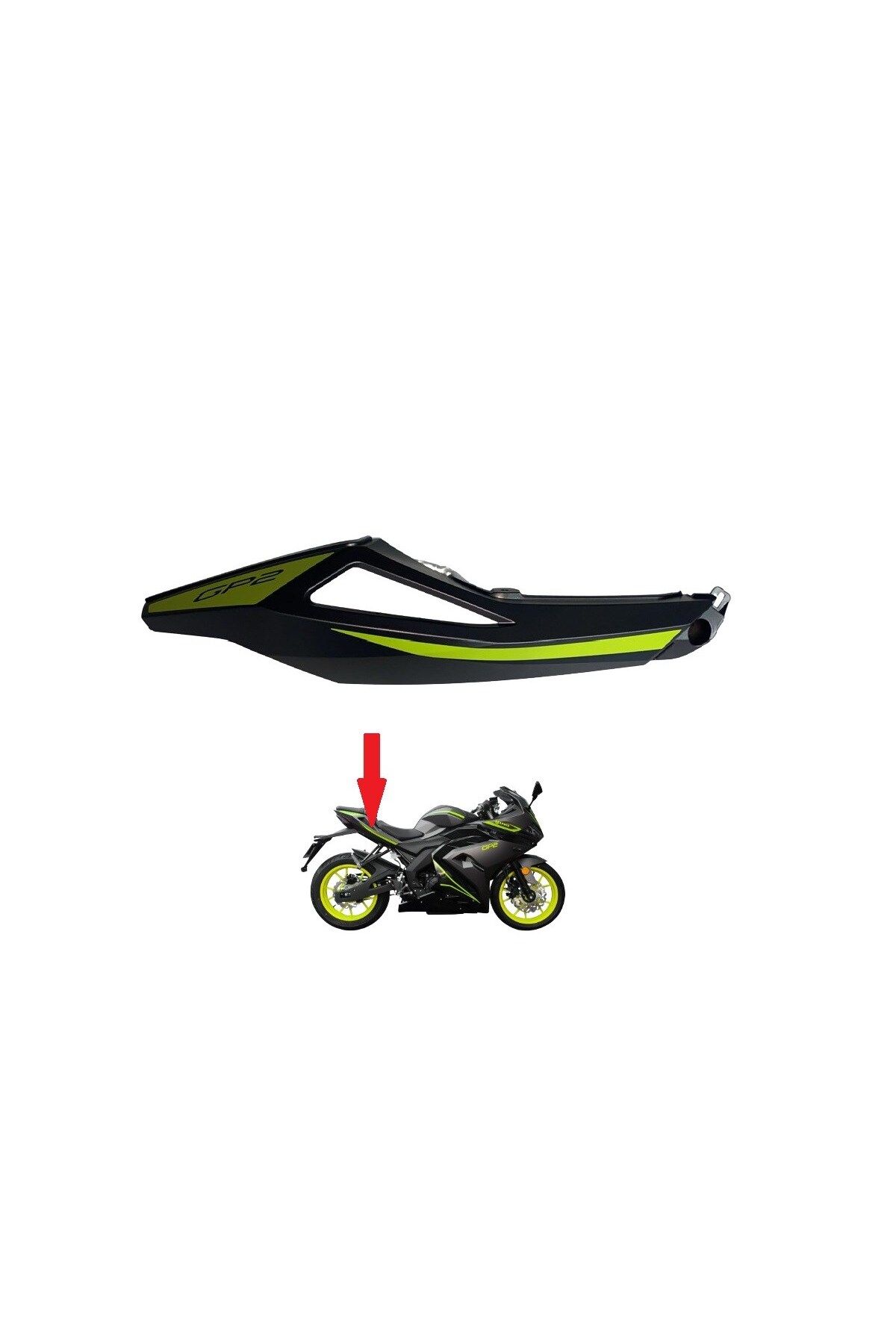 Yuki GP-2 Taro 125 R Arka Yan Panel Sağ Gri 0130002.G02M.01