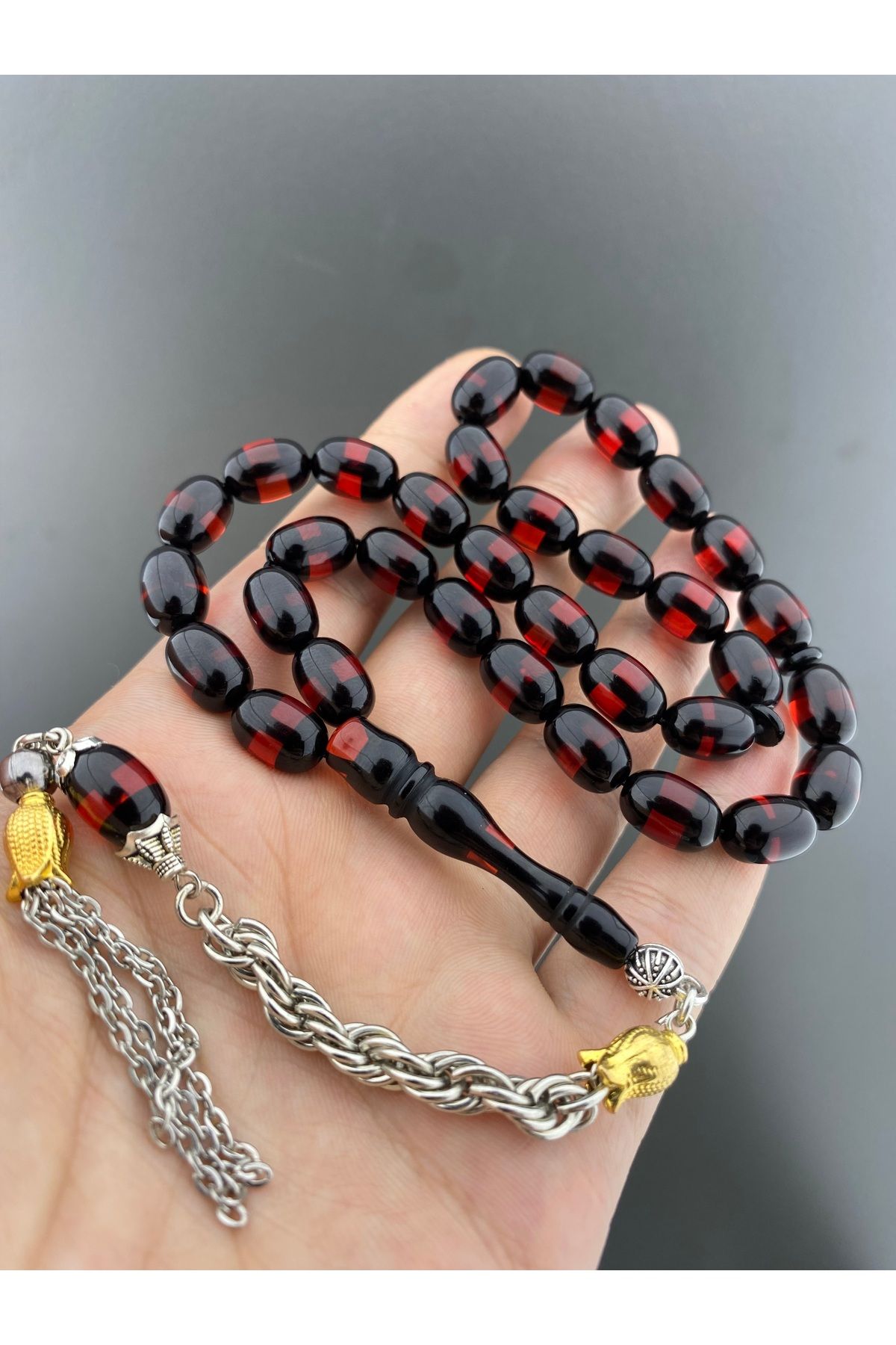Tesbih Store Sürmeli Kapsül Kesim Toz Kehribar Tesbih