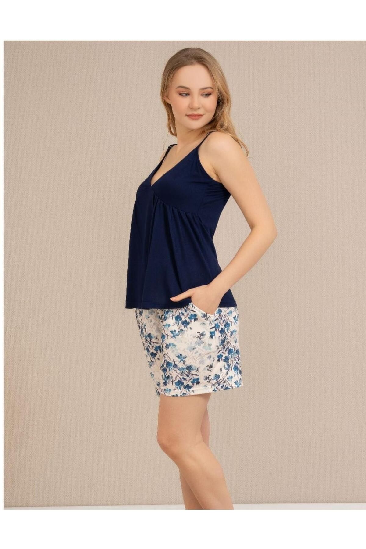 Baha Perfect Club Kadın İp Askılı Şortlu Pijama Takımı 4367 - 1 Adet