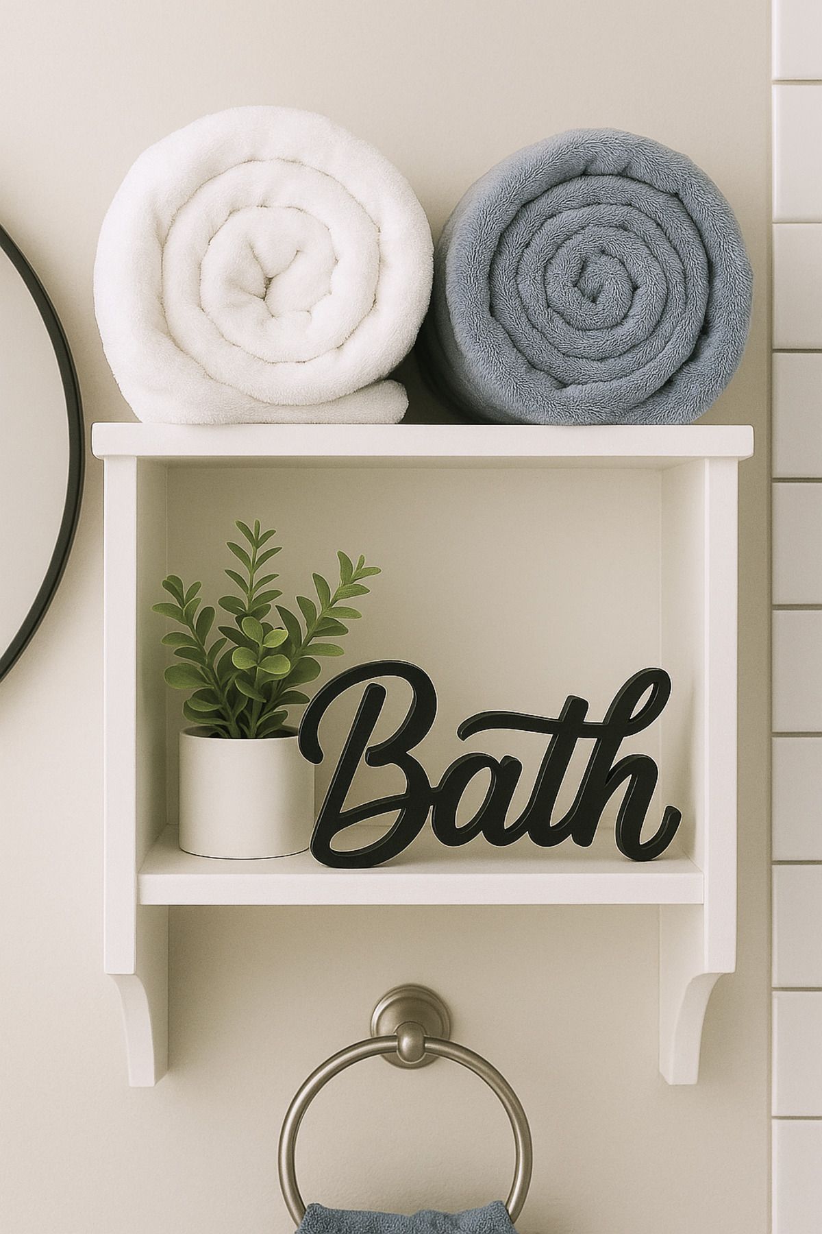 GSK Bath Yazılı Dekoratif Banyo Biblosu | Banyolar için şık dekor