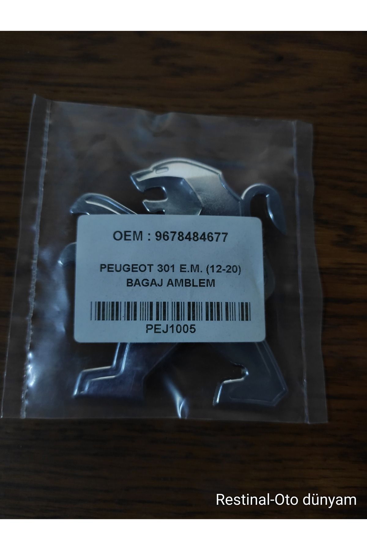 restinal PEUGEOT 301 BAGAJ ARMA 2012-2020 YILLARI ARASI UYUMLU Pejo 301 BAGAJ LOGO ASLANI 3M 3D KROM