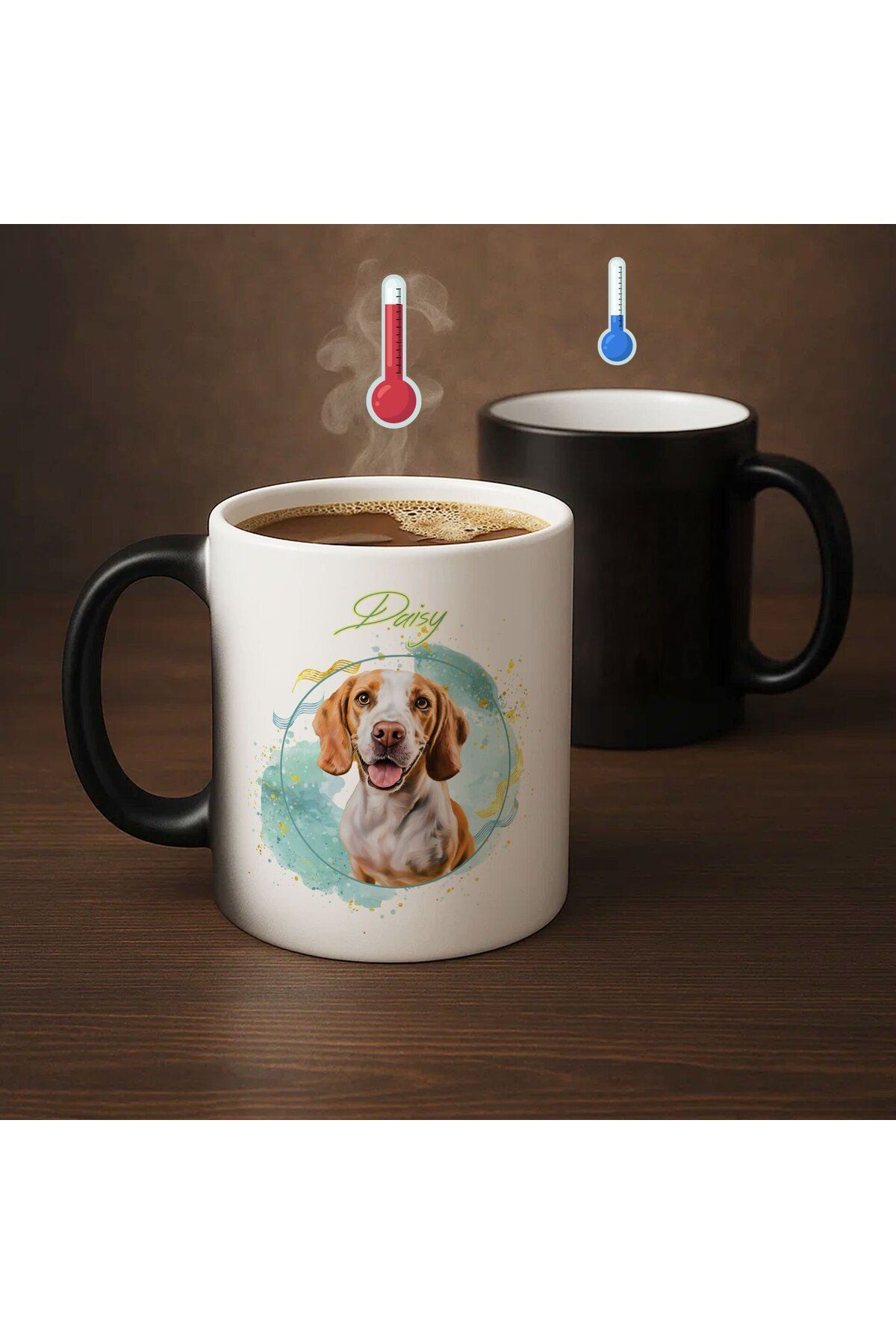 Bk Gift Kişiye Özel Evcil Hayvan Karikatürlü Sihirli Kupa Bardak-1, Arkadaşa Hediye, Sevgiliye Hediy