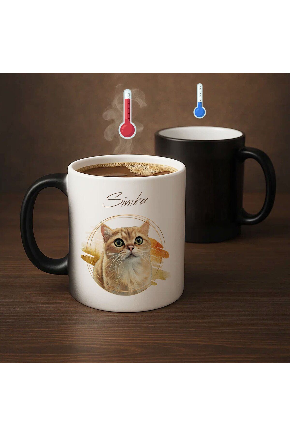 Bk Gift Kişiye Özel Evcil Hayvan Karikatürlü Sihirli Kupa Bardak-6, Arkadaşa Hediye, Sevgiliye Hediy