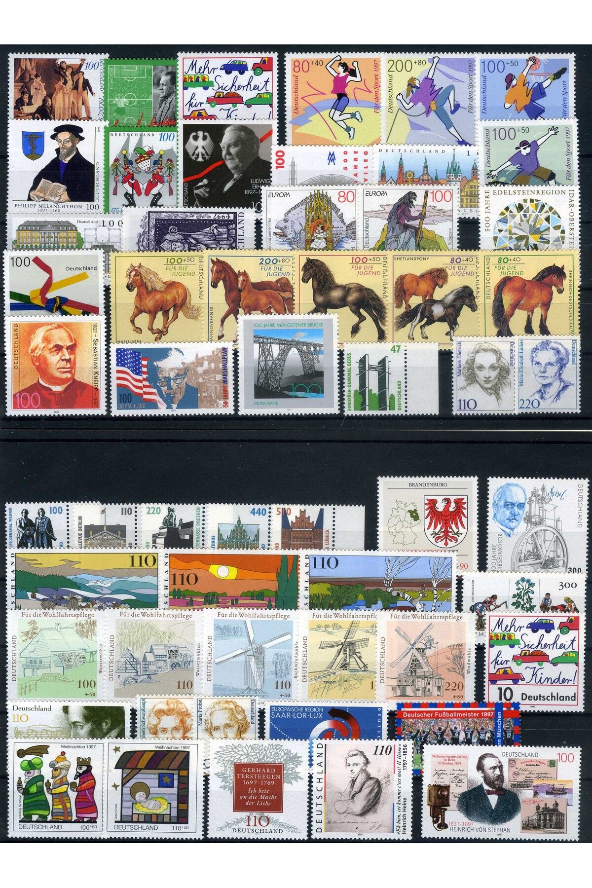 Jupiter Stamps Koleksiyon Pulları,ALMANYA 1997 Yıl Seti-DAMGASIZ,Konsept Hediyelik,Hobi,ASB-81552854