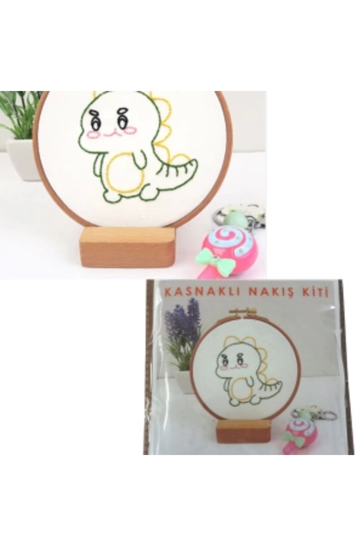 shopwave Nakış Kitleri Kasnaklı 8.6 X 6 cm Dino
