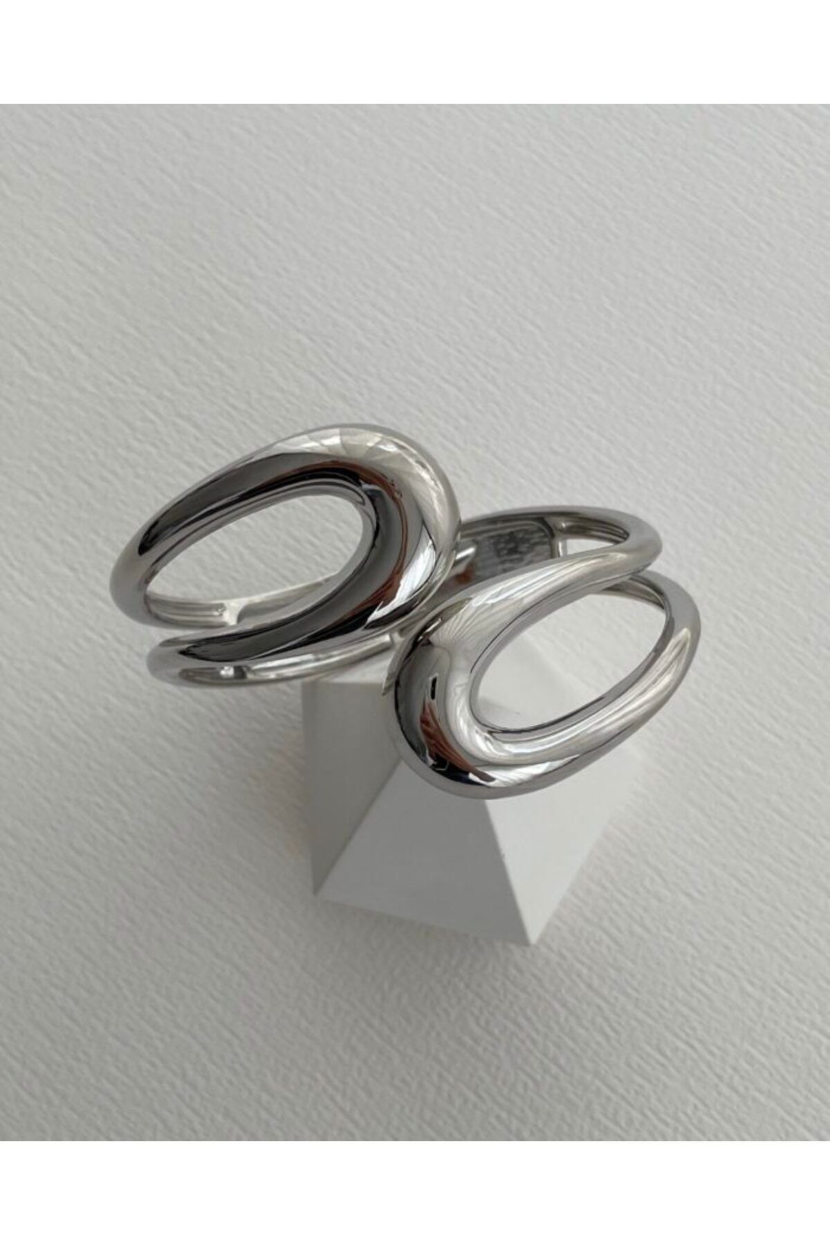 Finesa Jewelry Kalın Dalga Formlu,Şık Kelepçe Bileklik(İsteğe Göre Pazu Bilekliği Olarak Kullanılabilir.)