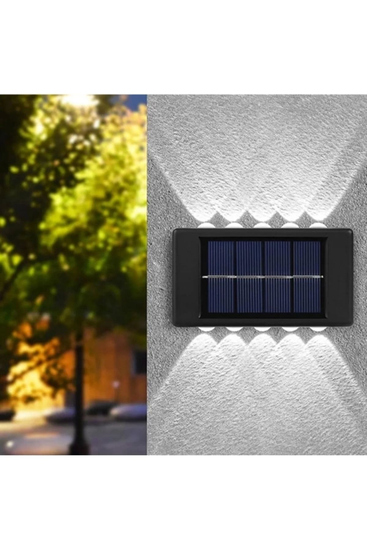 PRATİKOBA 10 Ledli Solar Bahçe Dış Mekan Duvar Aydınlatması 2'li Set