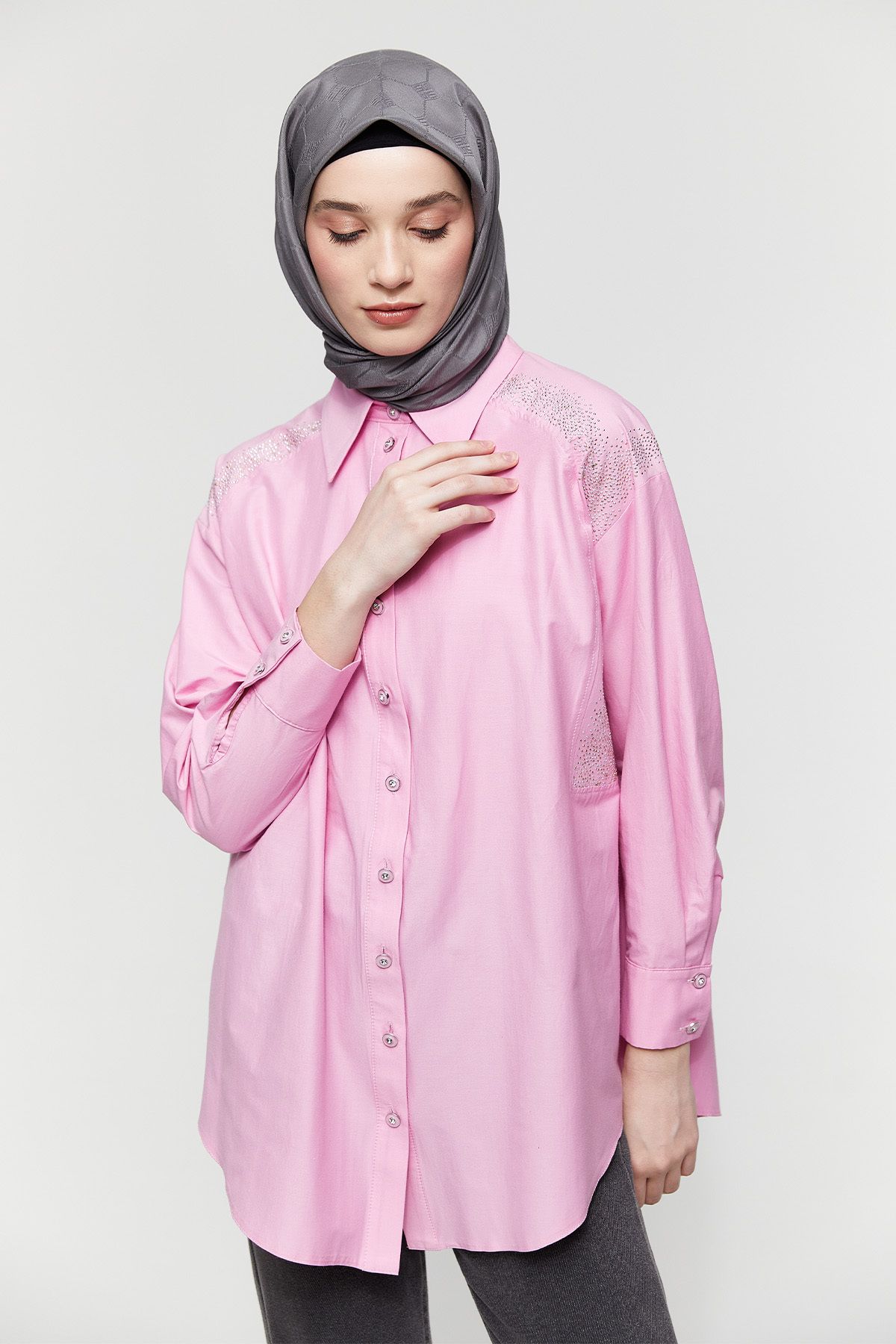 Setrms Taşlı Düğmeli Tunik
