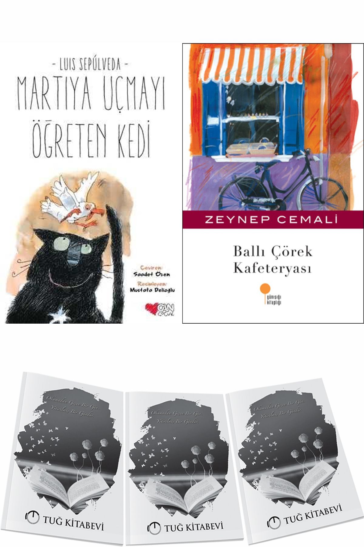Can Yayınları Martıya Uçmayı Öğreten Kedi ve Ballı Çörek Kafeteryası + Hediyeli