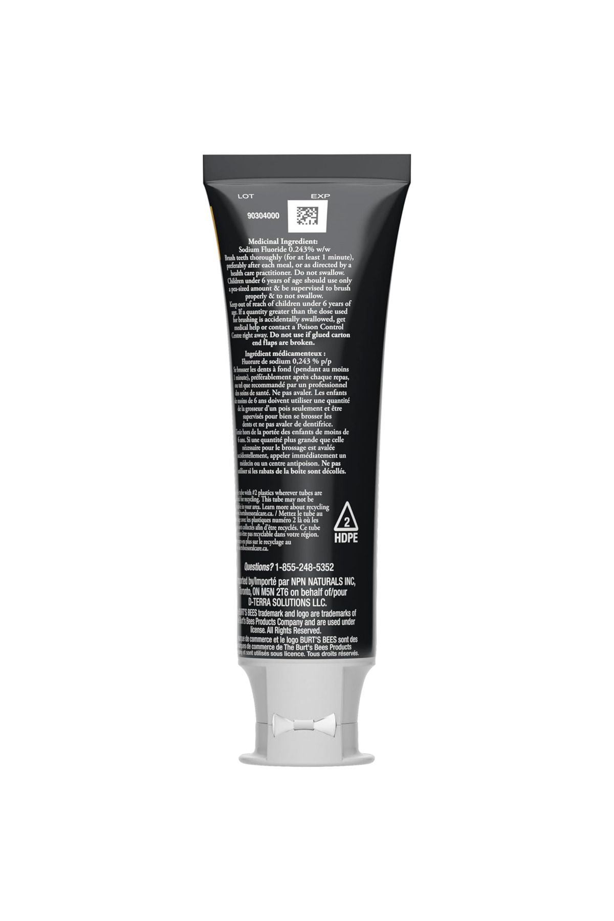 Burt's Bees-Charcoal Fluoride, Toothpaste with Carbon and Fluoride, Mountain Mint, 105 ml 4