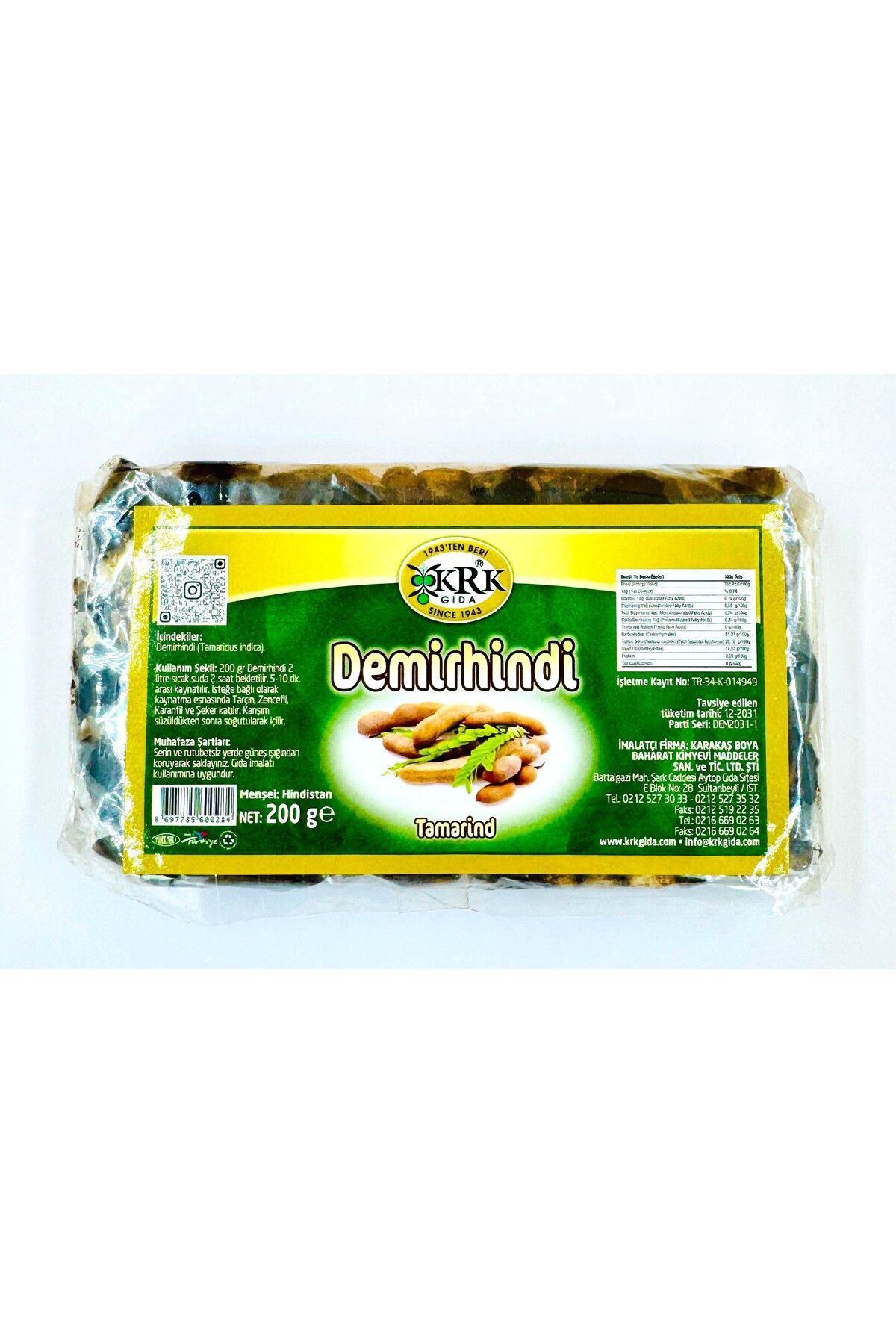 Krk Gıda DEMİRHİNDİ 200GR