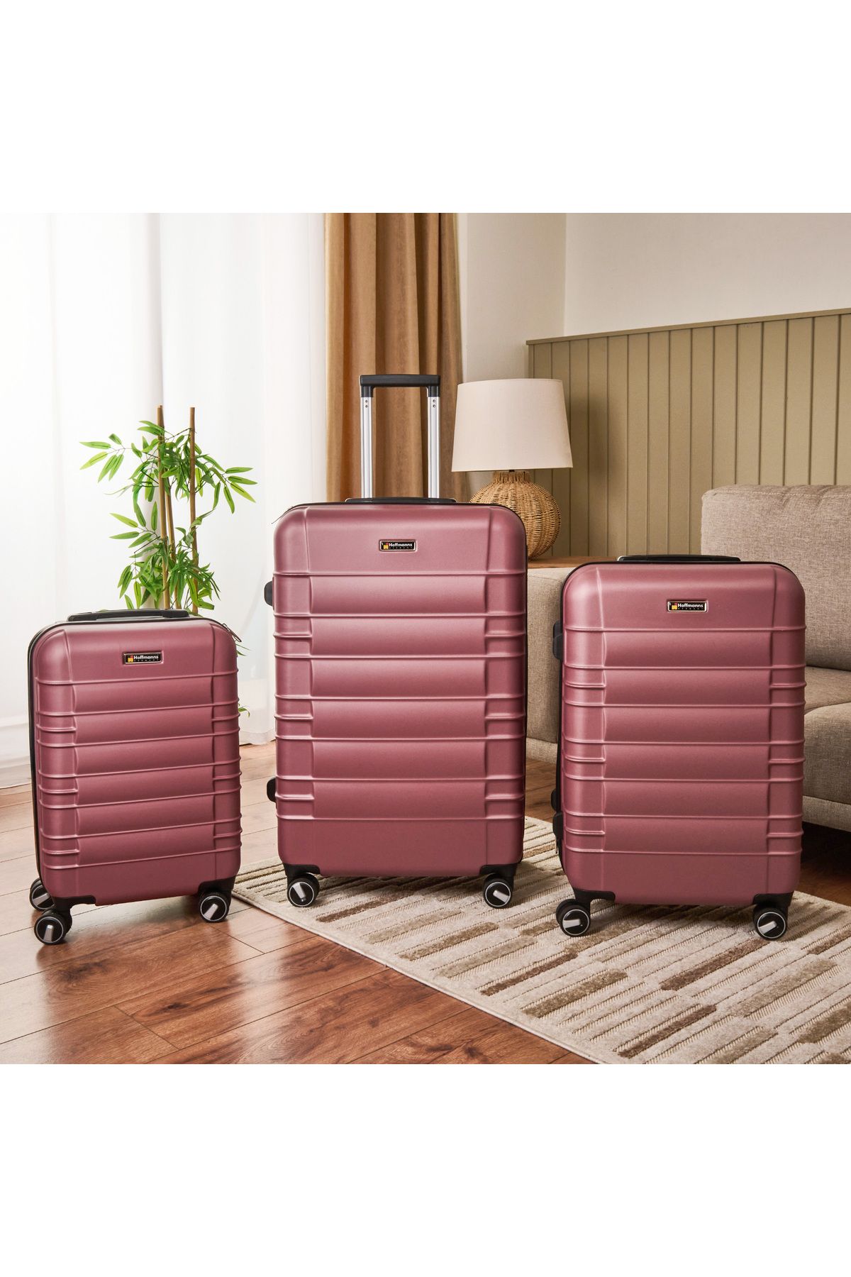 Hoffmanns Travel Star Büyük Boy ABS Valiz - Gülkurusu - 76x52x30 cm