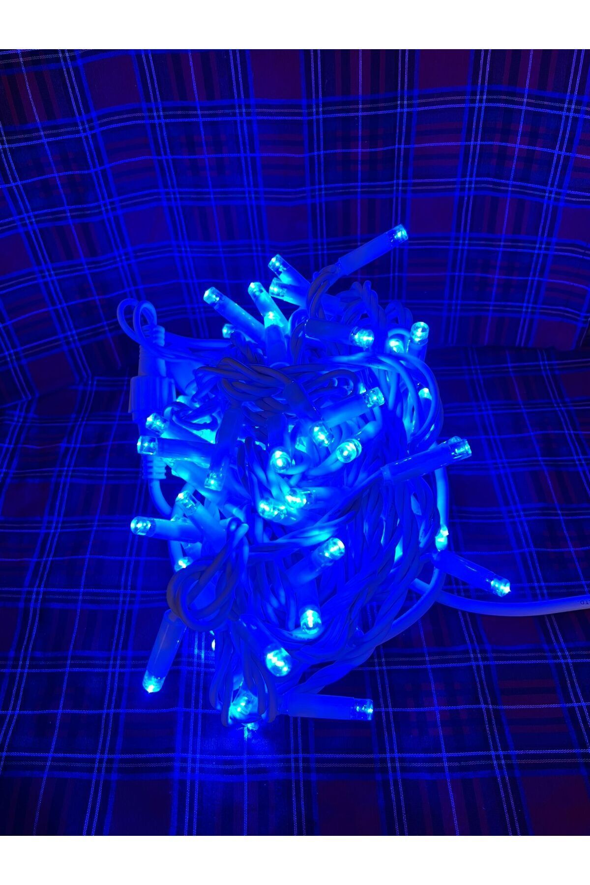 Elioure DIŞ MEKAN FİŞLİ 220V BEYAZ KABLO 10 METRE MAVİ IŞIK EKLENEBİLİR LED YILBAŞI IŞIK ZİNCİRİ
