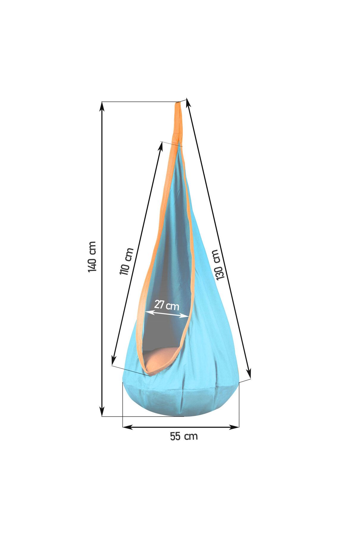 ideal STORE-Hamac copii The Raven's Nest tip cocon idealSTORE, Dimensiune 140x55 cm, Material solid, Include per 7