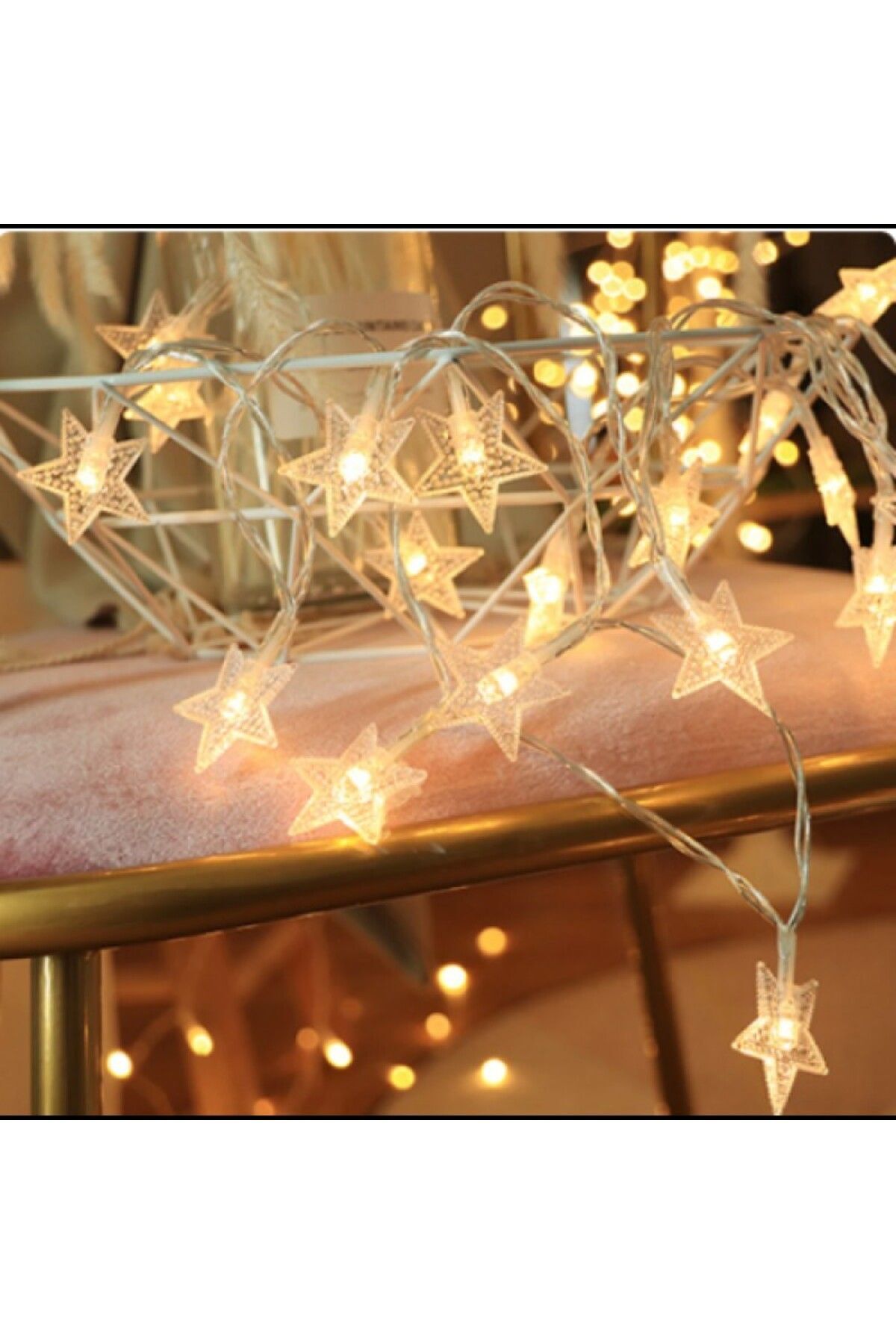 Elioure Özel Tasarım Premium Kaliteli Yılbaşı Konsept Yıldız 5m 28 Led Gün Işığı Yıldız Boyutu:3,5cm