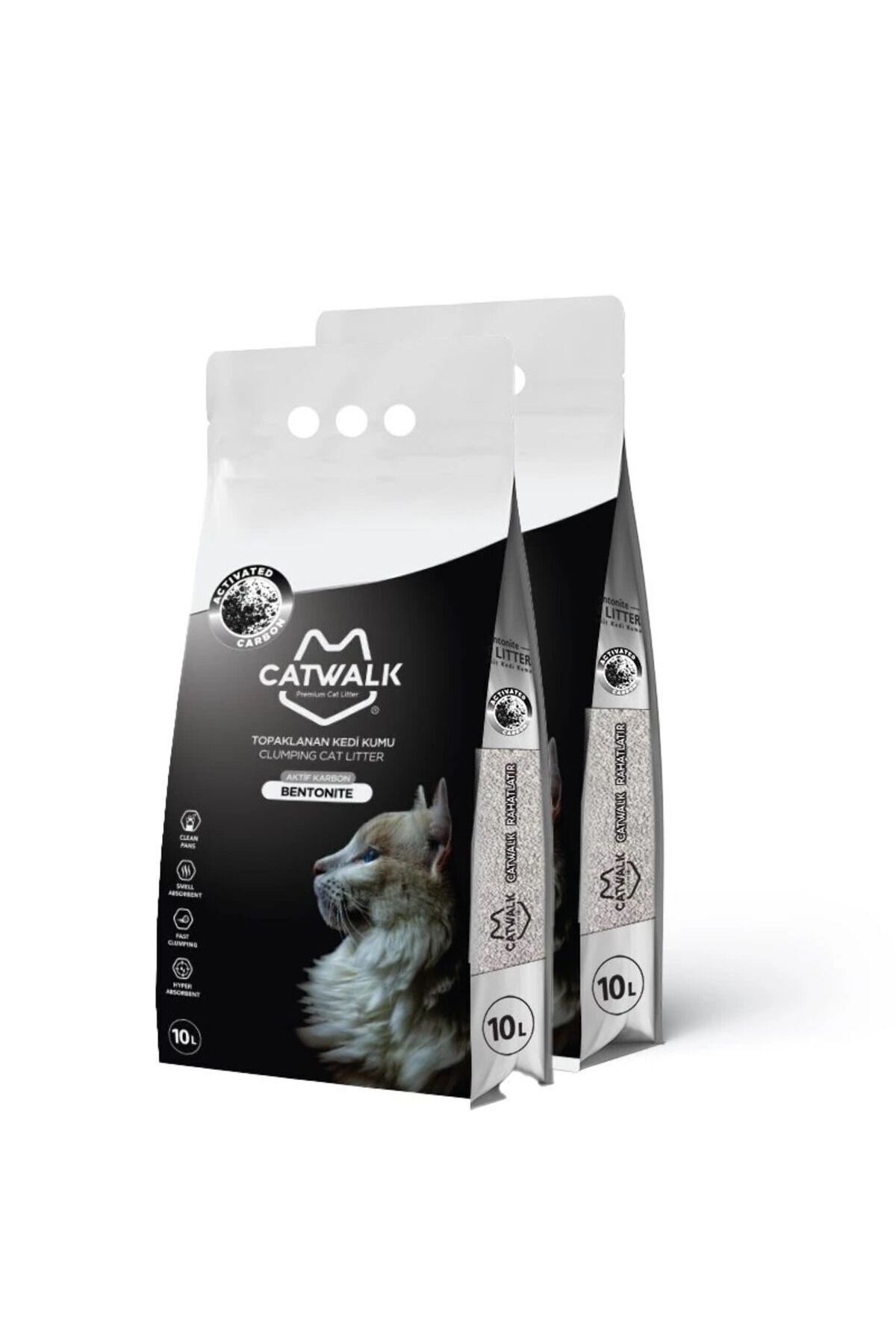 Elioure 2 X 10 Lt Aktif Karbonlu Bentonit Topaklanan Kedi Kumu