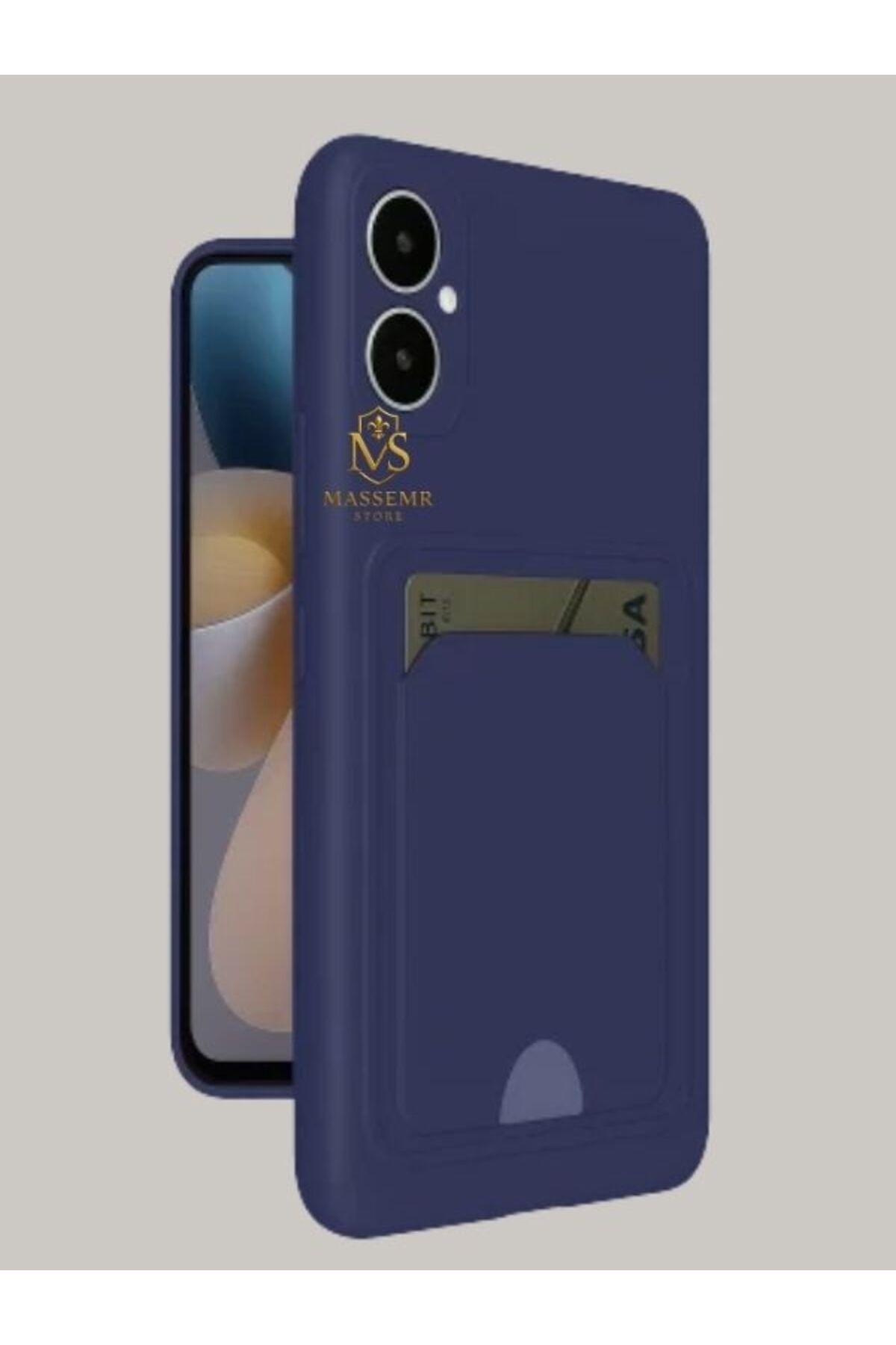 Massemr Samsung Galaxy A05 Uyumlu Kart Cepli Yumuşak Silikon Kılıf – Darbe Koruyucu Şık Tasarım