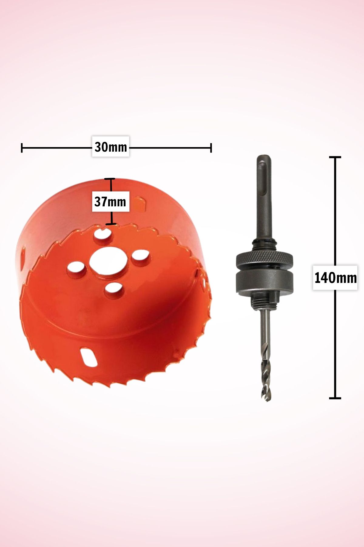 Record GFB Bi Metal Panç 30mm + Sds-Plus Kanallı Adaptör