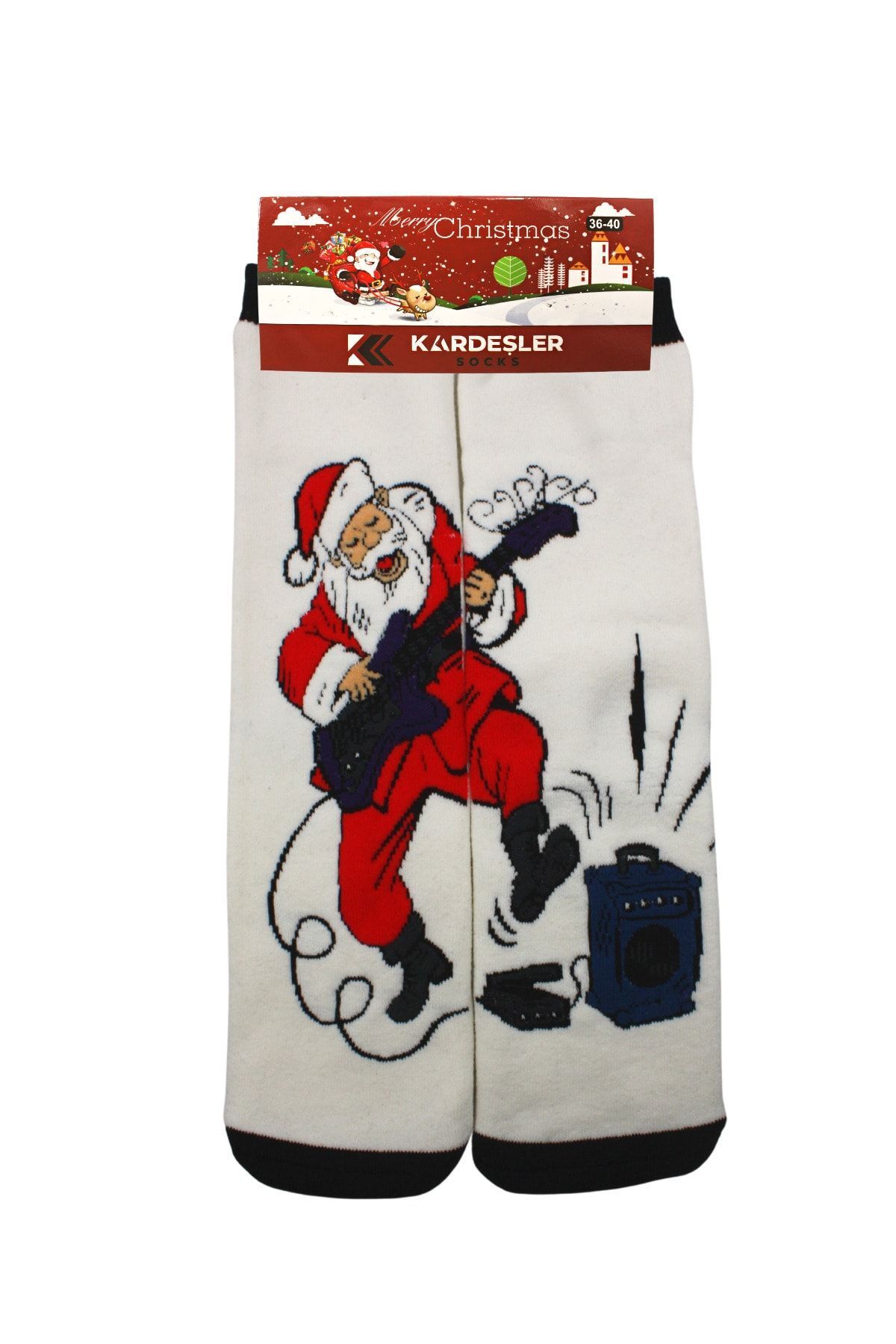 Elioure Yılbaşı Noel Christmas Renkli Desenli Soket Kadın Havlu Çorap