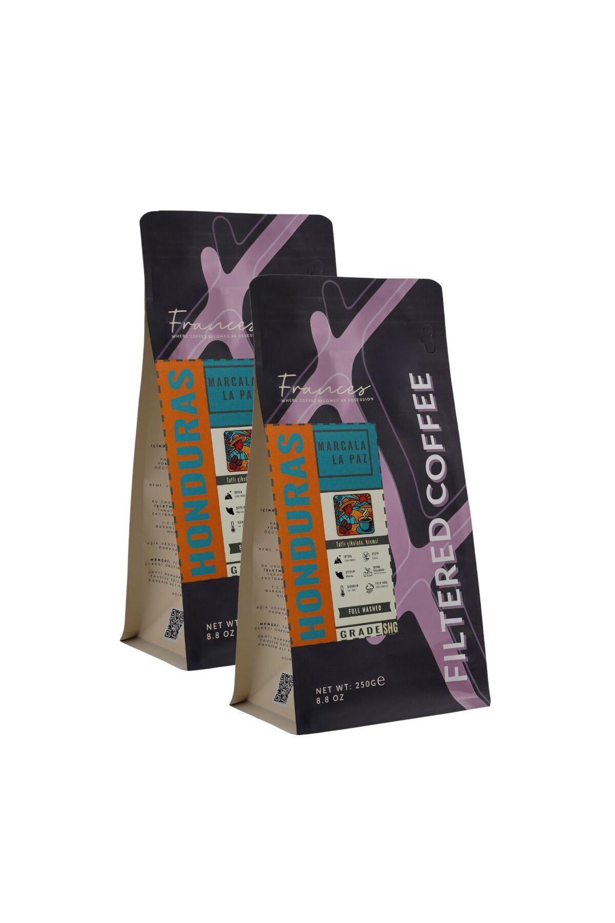 FRANCES %100 Arabica Tanzania | Çekirdek Filtre Kahve | 250g | Dengeli Asidite | 2X250