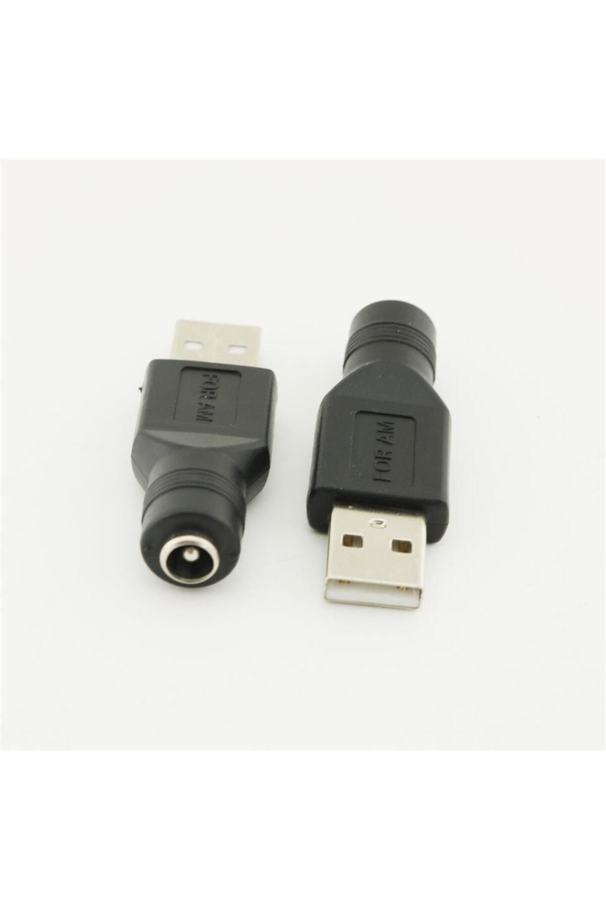 Mykablo 5.5x2.5 mm DC Dişi to USB 2.0 DC Erkek Uç Çevirici